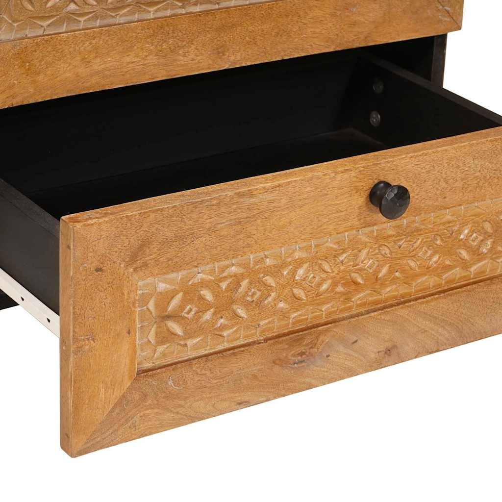 Bedside table with drawer Light brown 50 x 33 x 62 cm