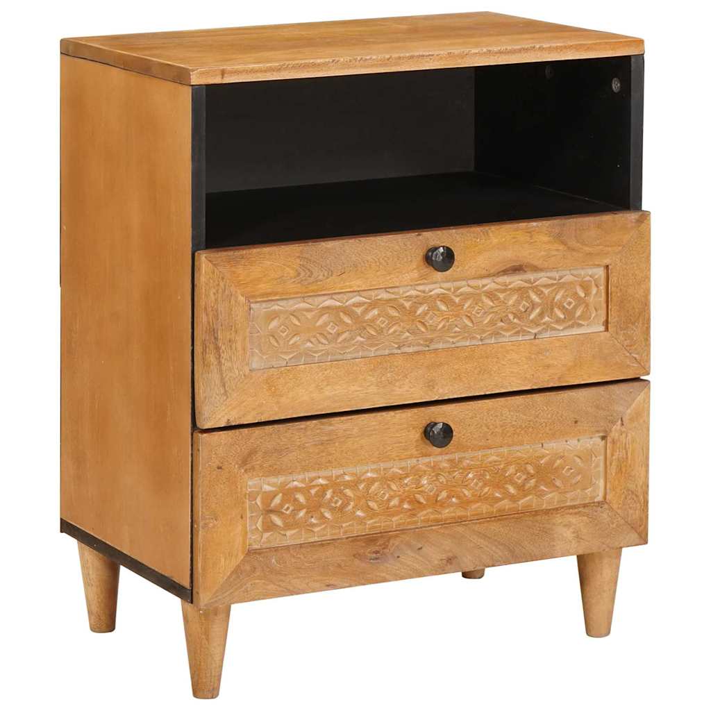 Bedside table with drawer Light brown 50 x 33 x 62 cm