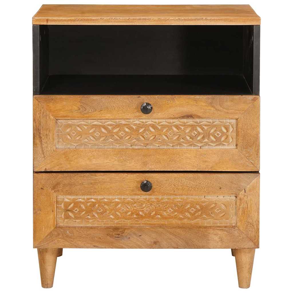 Bedside table with drawer Light brown 50 x 33 x 62 cm