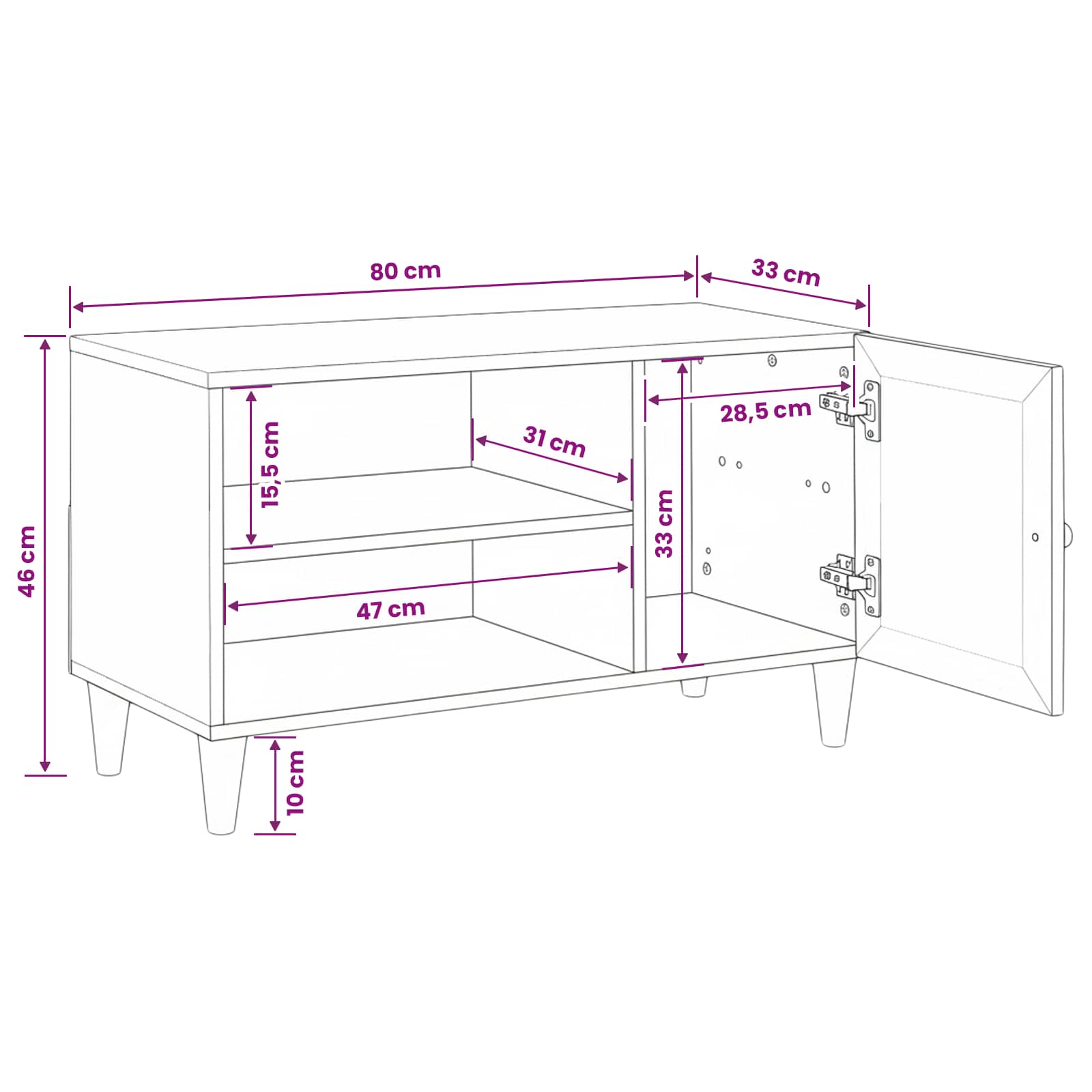 TV skapji Gaiši brūni 80 x 33 x 46 cm Inženierijas koks