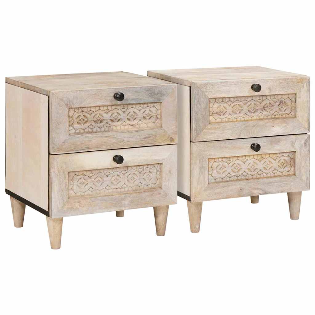 Šalia lovos spintelė su stalčių 2 pcs Smėlio 40 x 33 x 46 cm