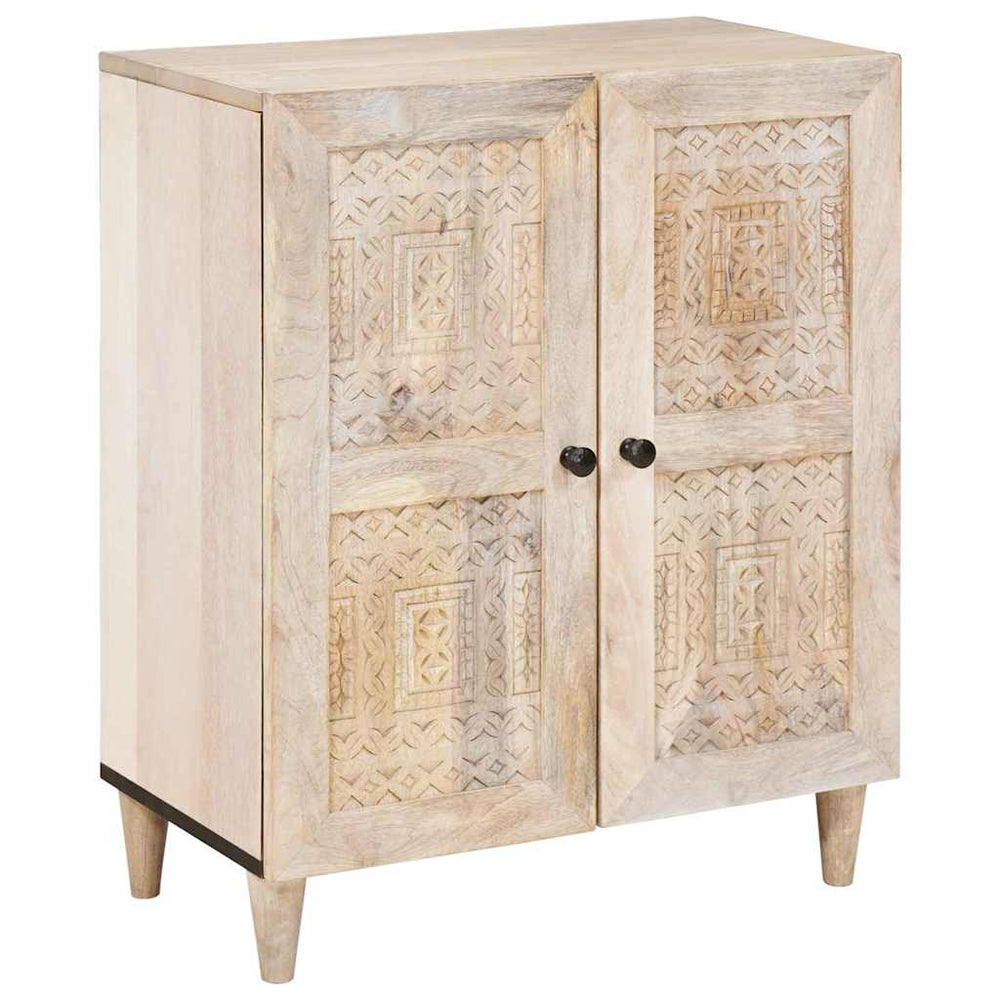 Kabalas su lentyna Balta 60 x 33 x 75 cm mango medienos masyvas
