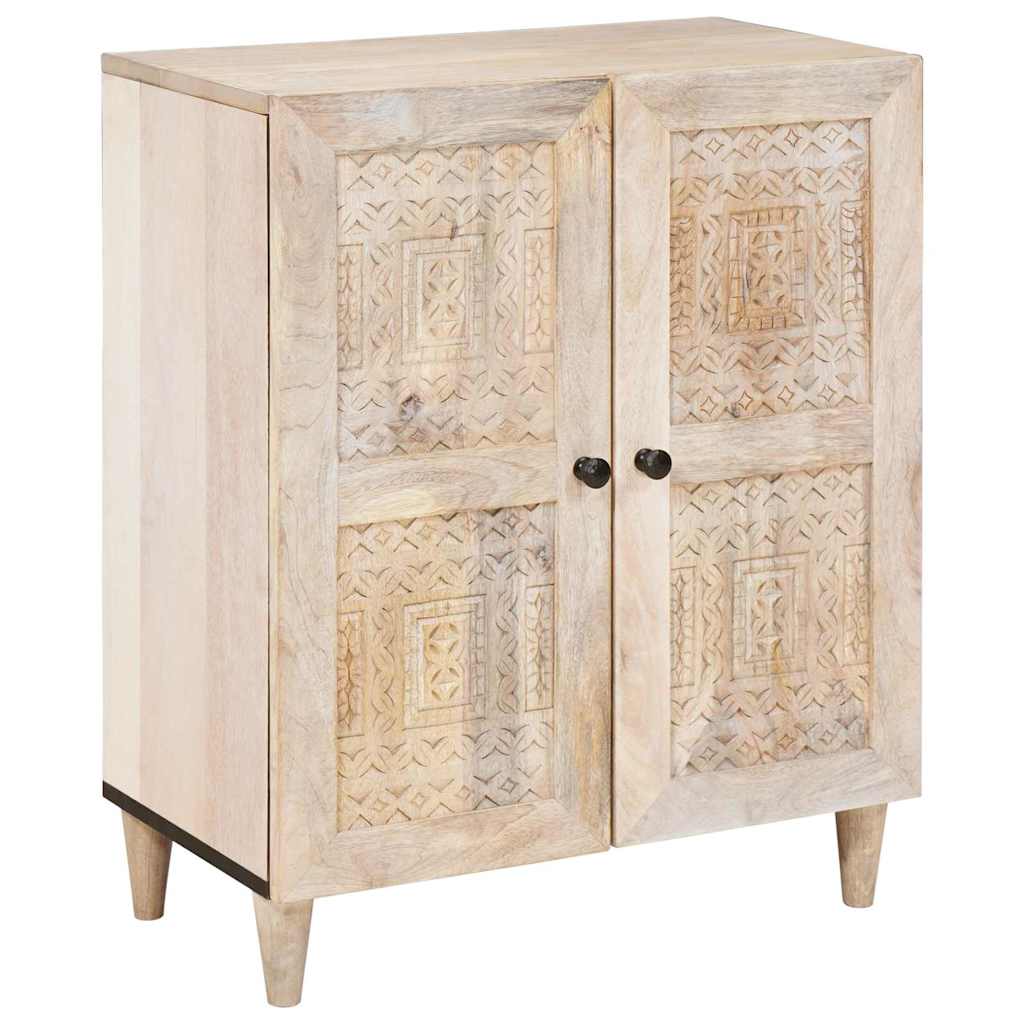 Kabalas su lentyna Balta 60 x 33 x 75 cm mango medienos masyvas