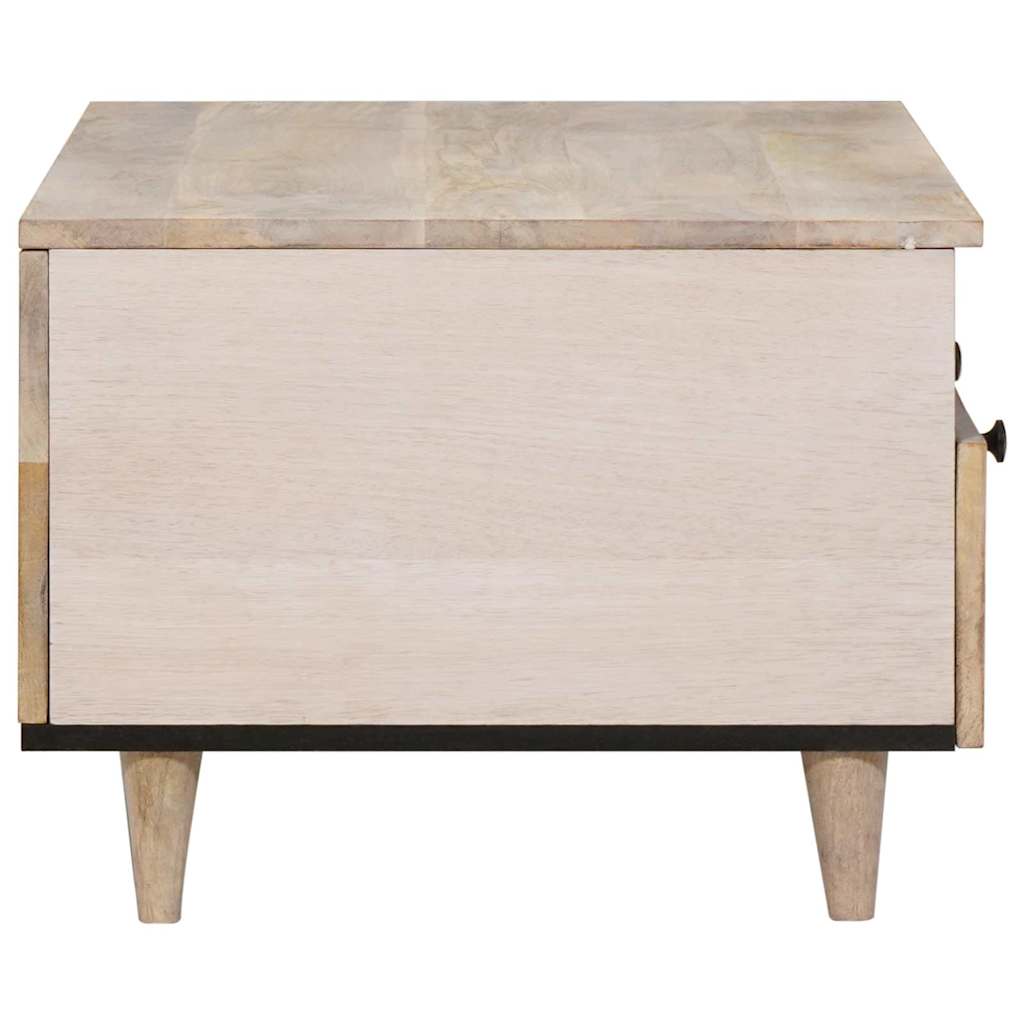 Kafijas galdiņš Balts 80 x 54 x 40 cm Akācijas masīvkoks
