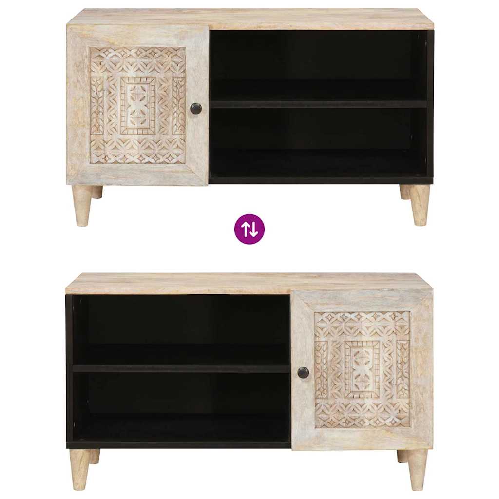 TV vienetai su lentyna Balta 80 x 33 x 46 cm Apdirbta mediena