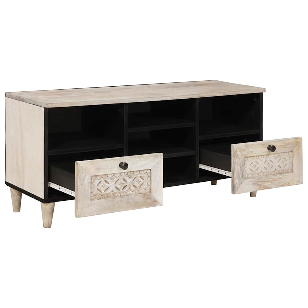 TV vienetai su stalčių Balta 100 x 33 x 46 cm Apdirbta mediena