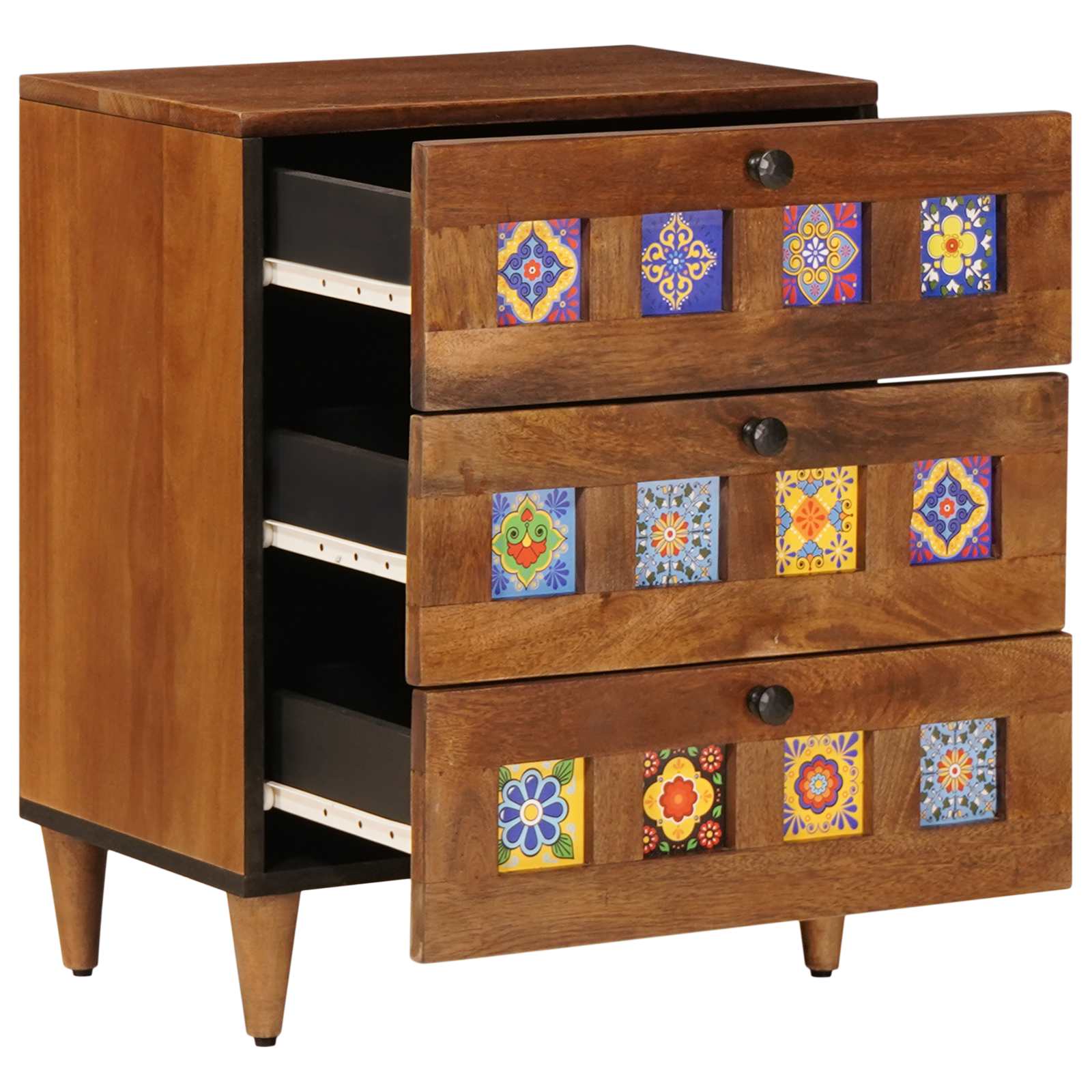 Bedside Cabinet Brown 50 x 33 x 60 cm Solid Mango Wood