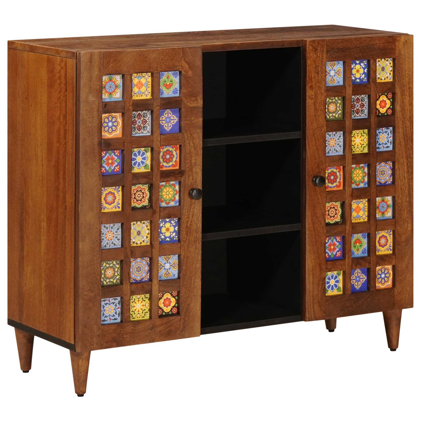 Console table with shelf walnut 90 x 33.5 x 75 cm