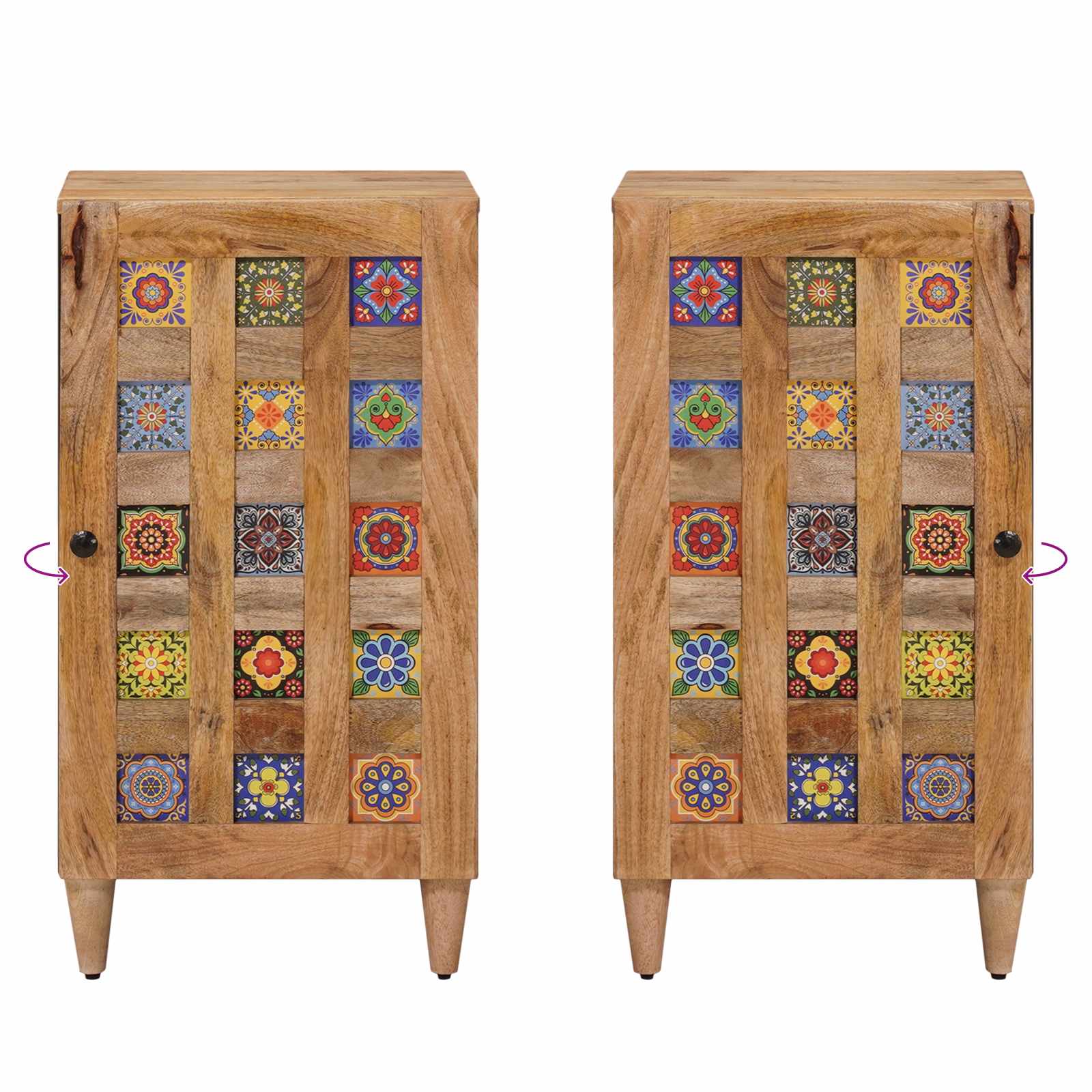 Kabalas su saugykla Natūrali 40 x 33 x 75 cm Kietas mango medis