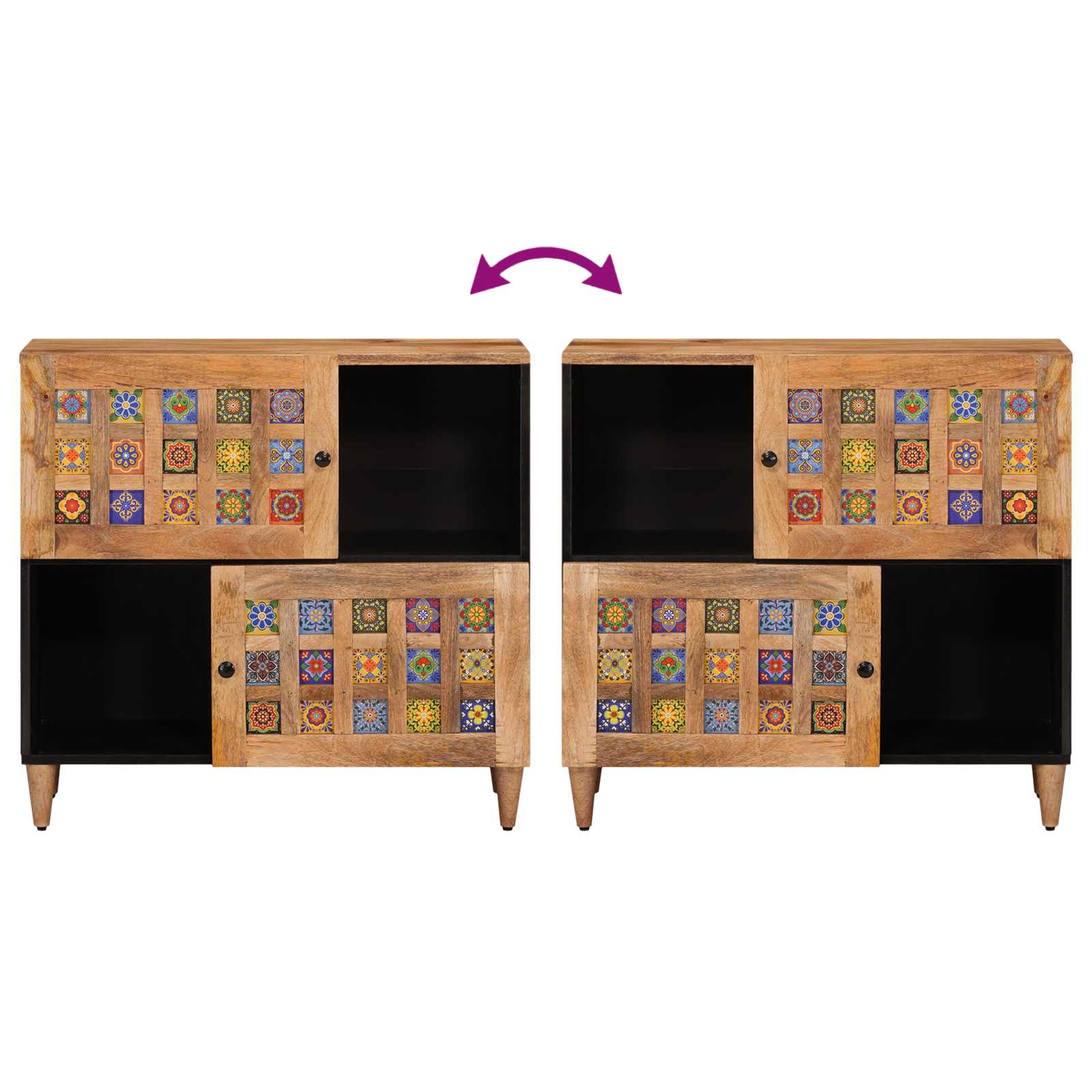 Kabalas Natūrali 80 x 33,5 x 75 cm Kietas mango medis