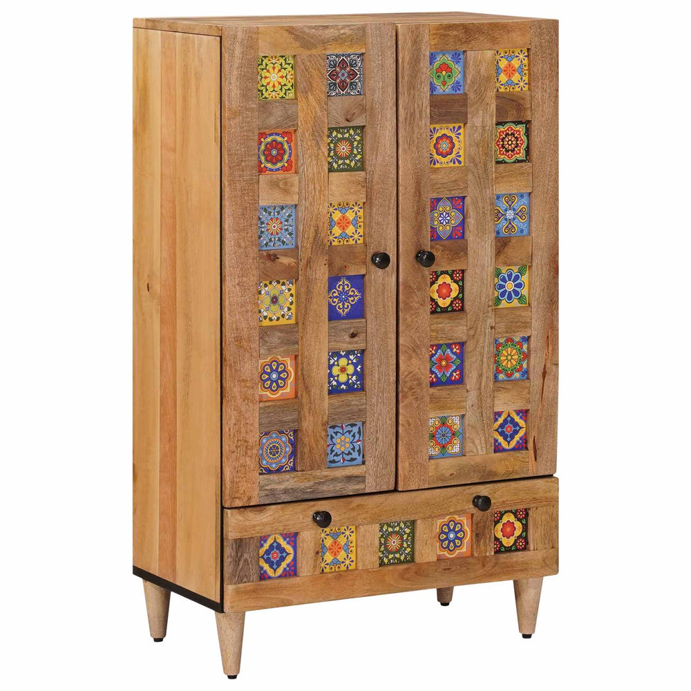 Tall Cabinet Natural 60 x 33.5 x 100 cm Solid Mango Wood