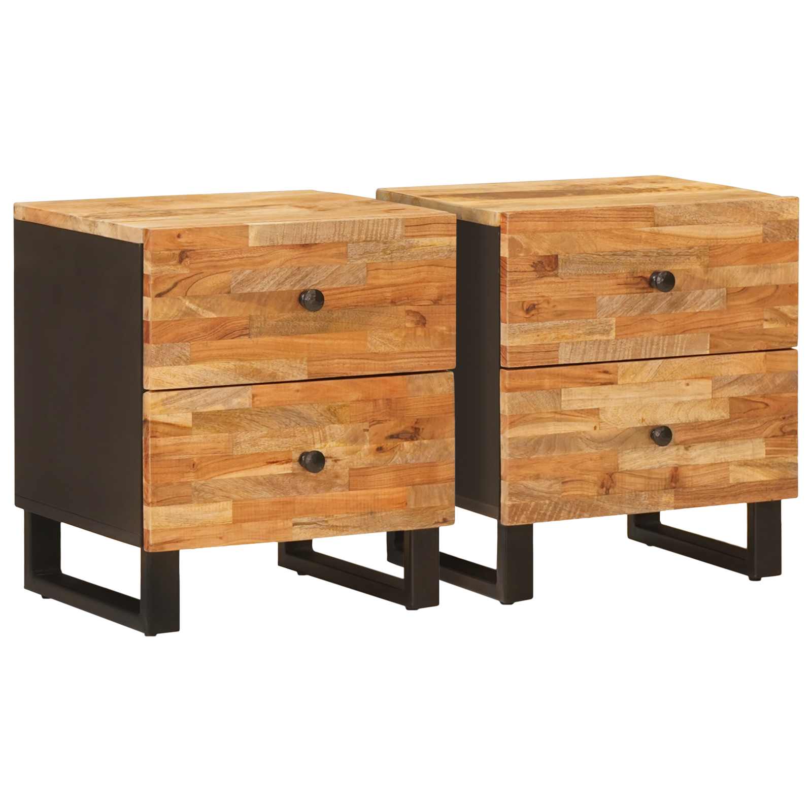 Šalia lovos spintelė su stalčių 2 pcs Ruda 40 x 33,5 x 46 cm