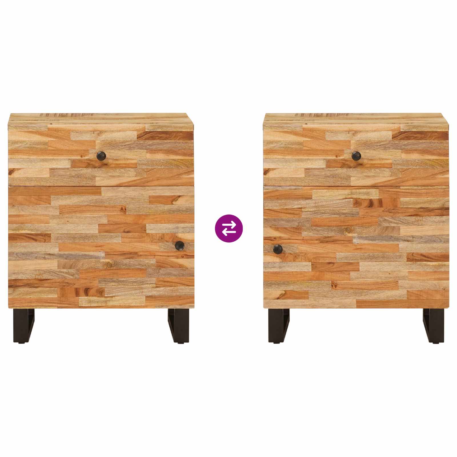 Lovos spintelė Ruda 50 x 33 x 60 cm Kietas mango medis