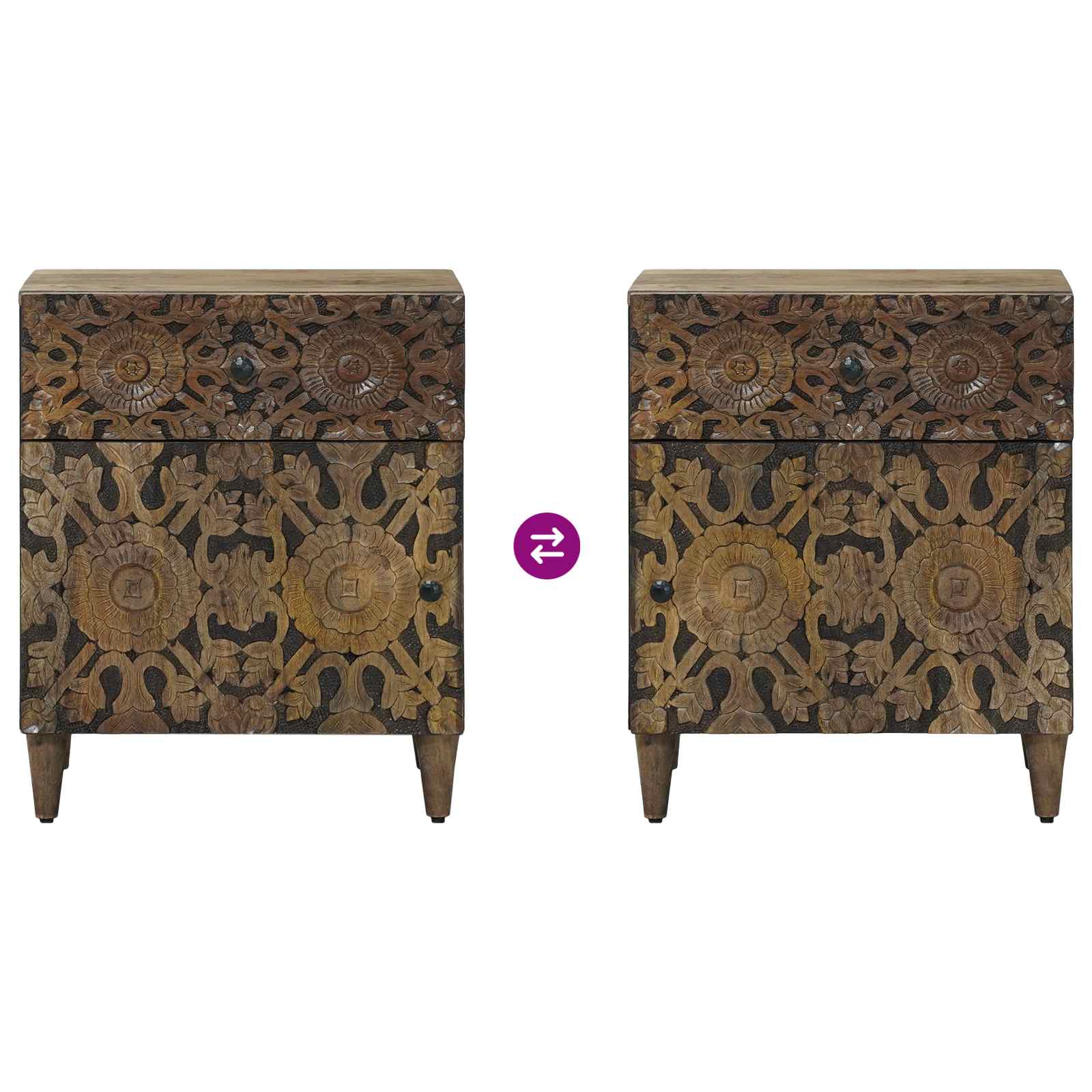 Lovos spintelė Ruda 50 x 33 x 60 cm Kietas mango medis