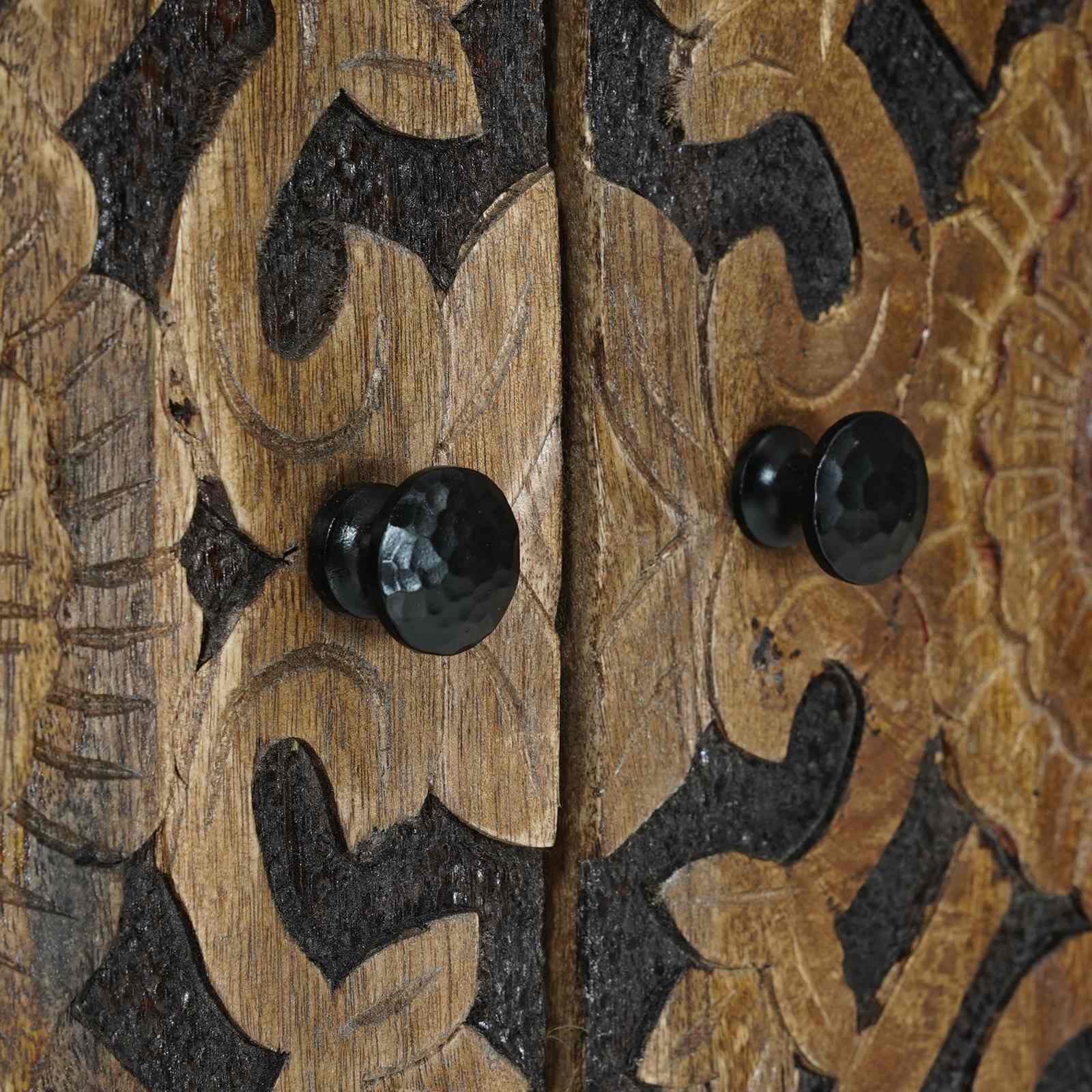 Kabalas su saugykla Ruda 60 x 33,5 x 75 cm Kietas mango medis
