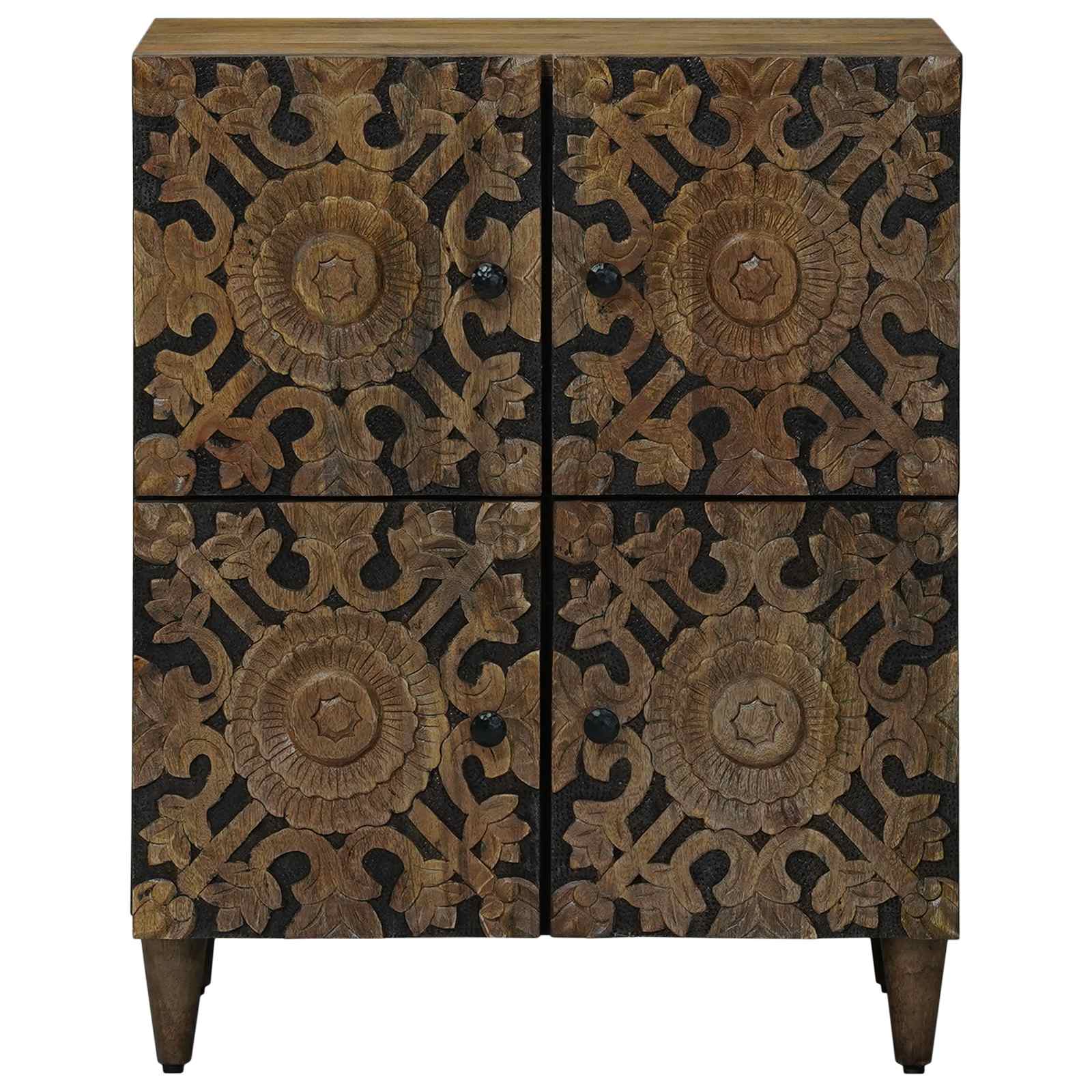Kabalas su saugykla Ruda 60 x 33,5 x 75 cm Kietas mango medis