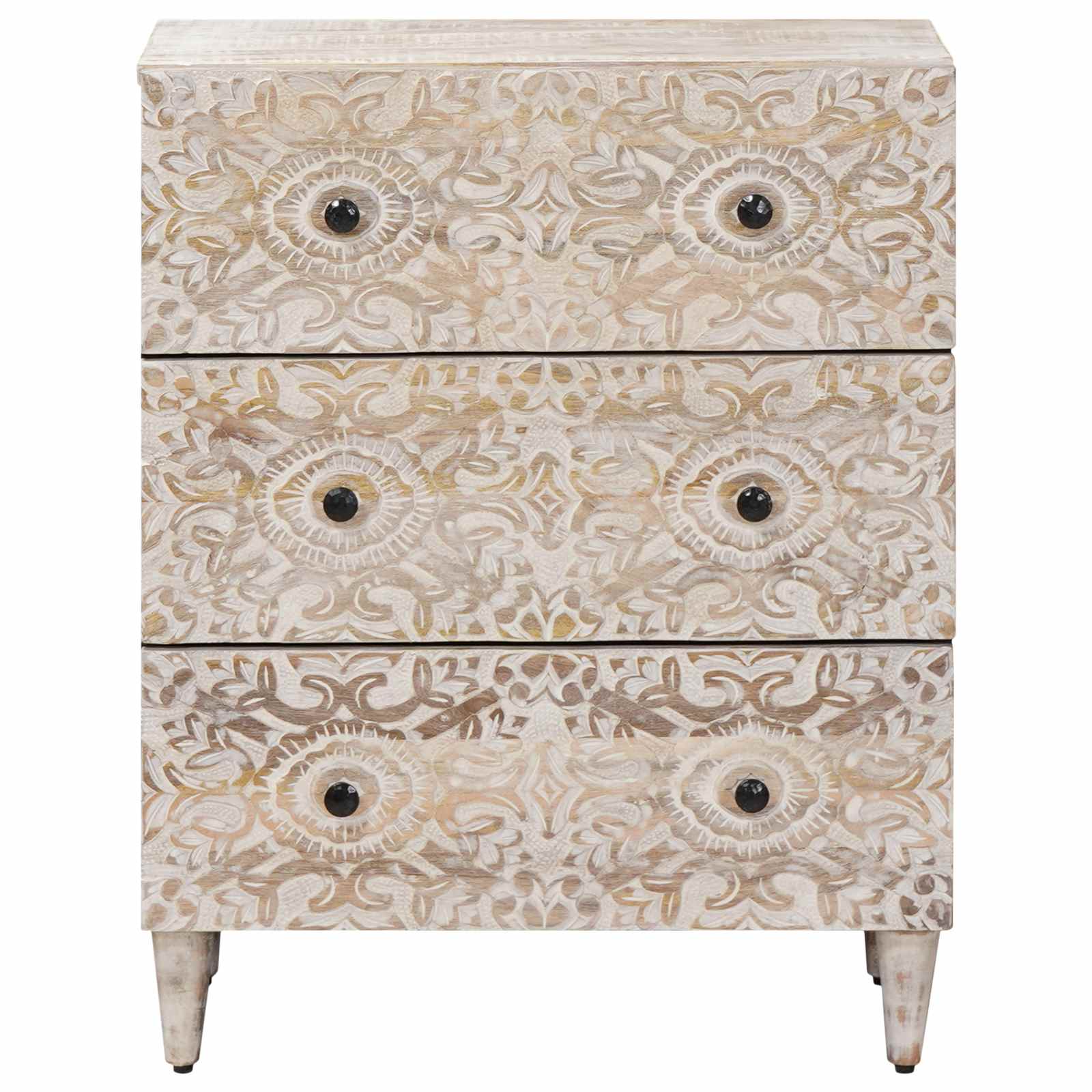 Sandėliavimo komodas Balta 60 x 33,5 x 75 cm Kietas mango medis