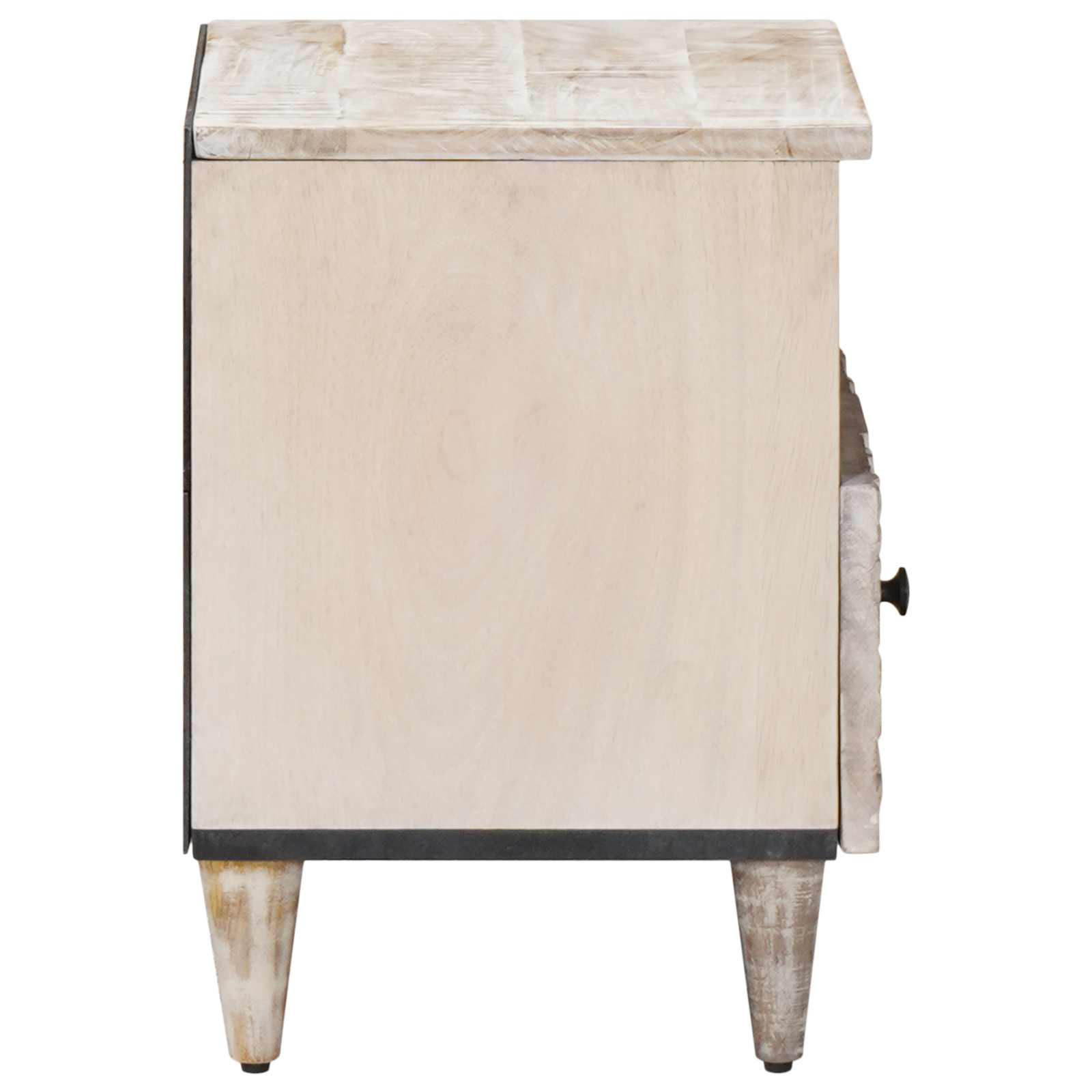 Lovos spintelė 2 pcs Balta 40 x 33 x 46 cm Kietas mango medis