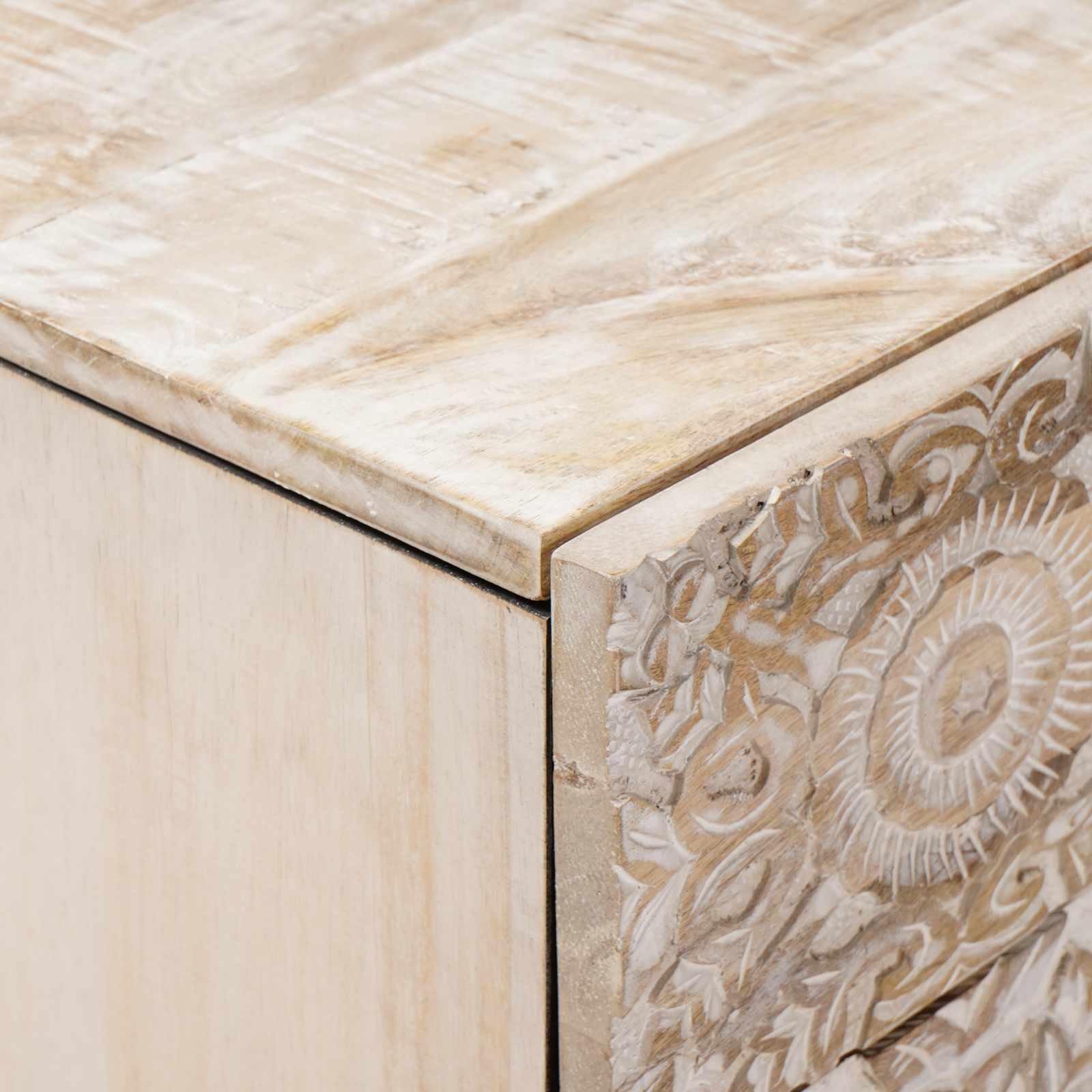 Lovos spintelė Balta 50 x 33 x 60 cm Kietas mango medis