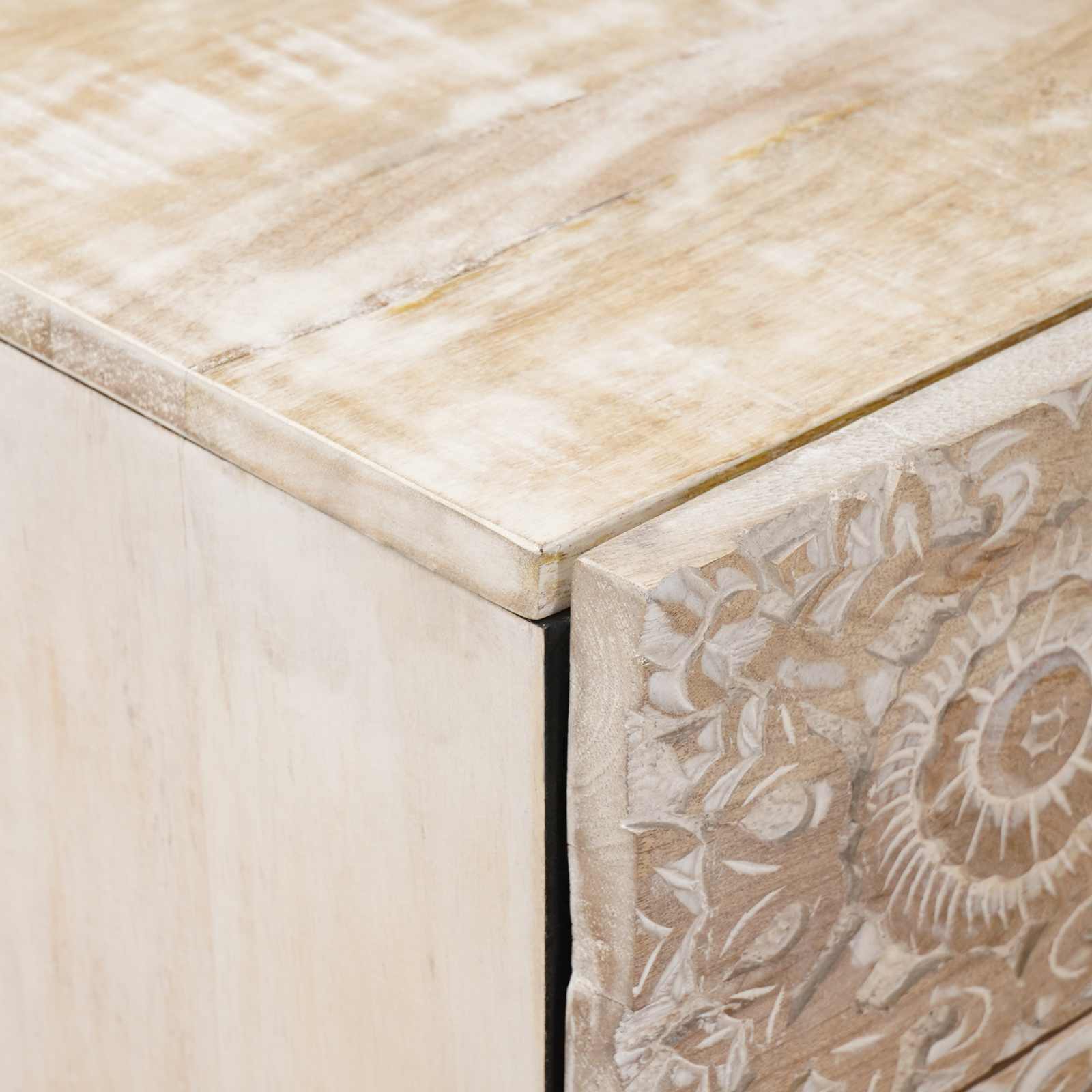 Lovos spintelė Balta 50 x 33 x 60 cm Kietas mango medis