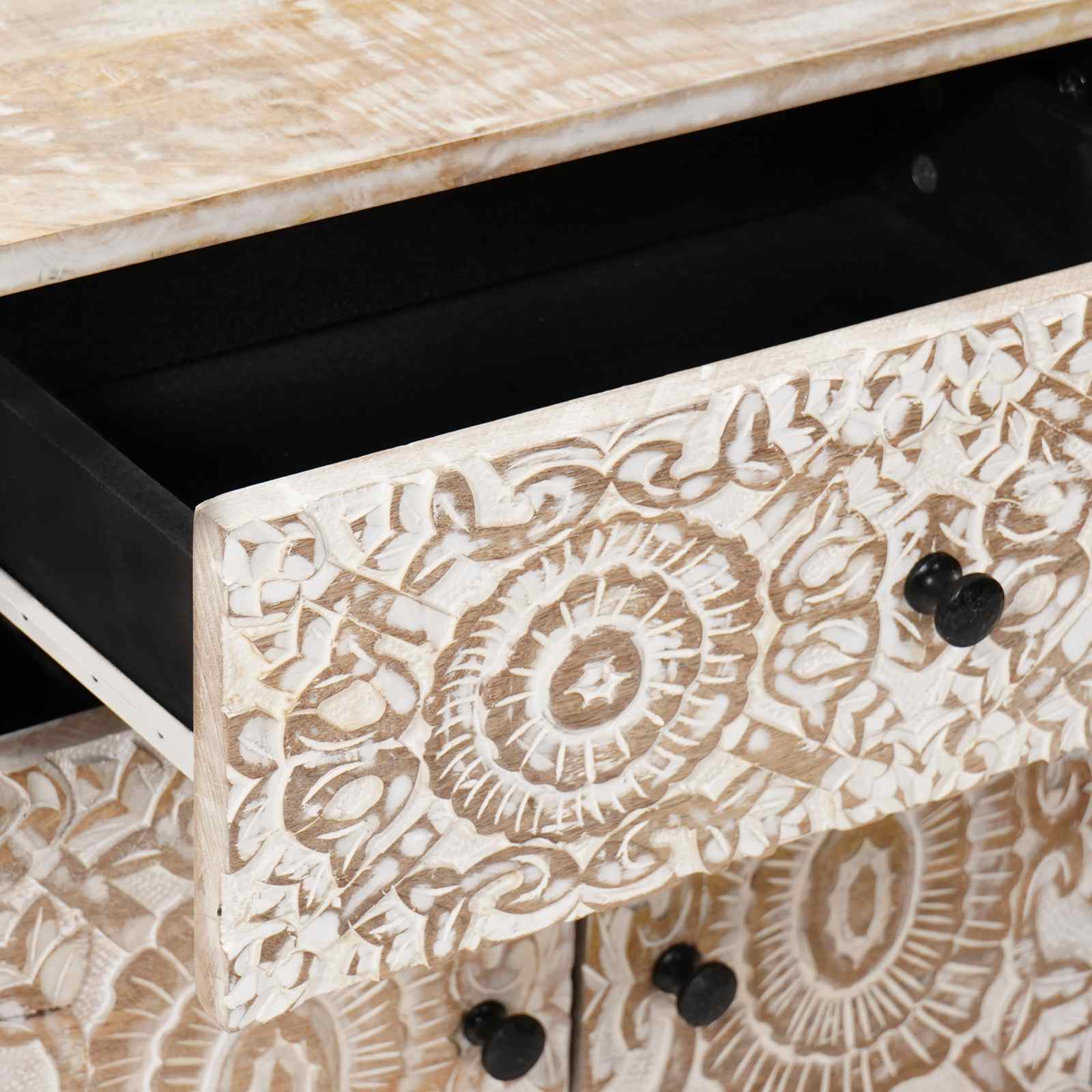 Bedside Cabinet White 50 x 33 x 60 cm Solid Mango Wood