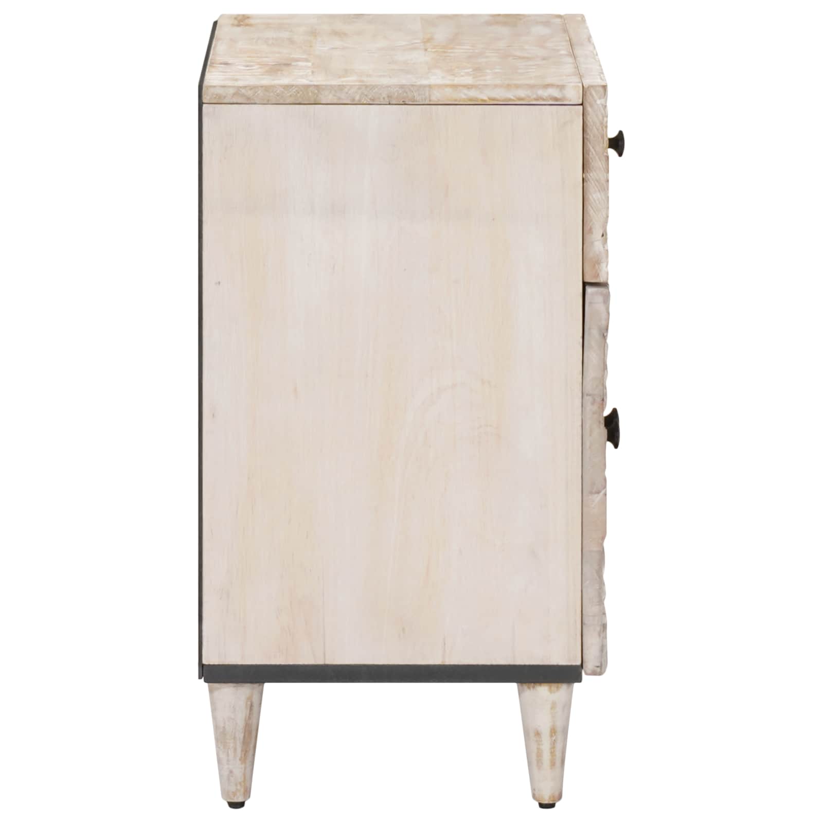 Bedside Cabinet White 50 x 33 x 60 cm Solid Mango Wood