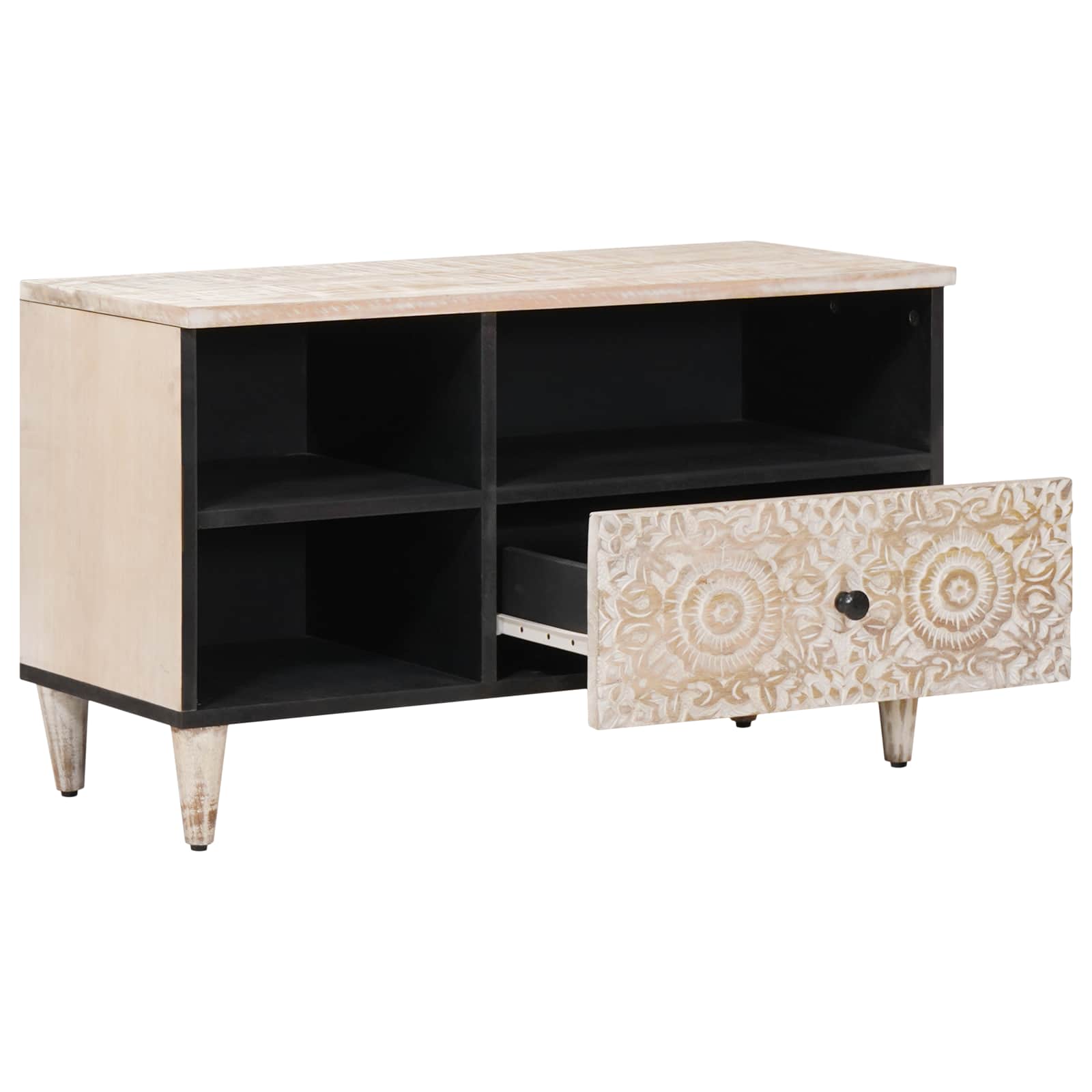 TV skapītis ar atvilktnēm Balts 80 x 33,5 x 46 cm