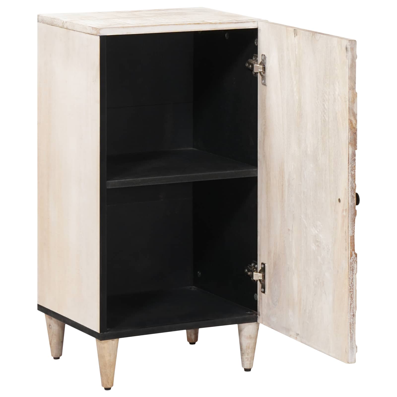 Kabalas su saugykla Balta 40 x 33,5 x 75 cm Kietas mango medis