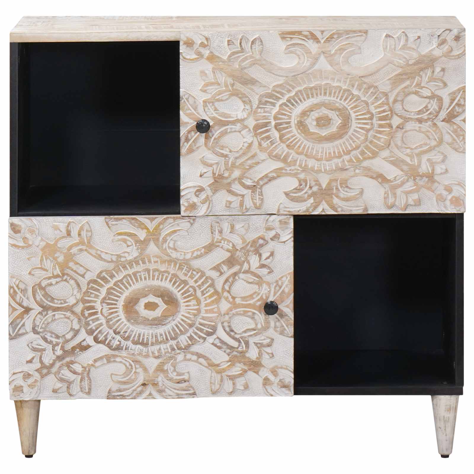 Kabalas ar glabātuvi Balts 80 x 33,5 x 75 cm Ciets mango koks