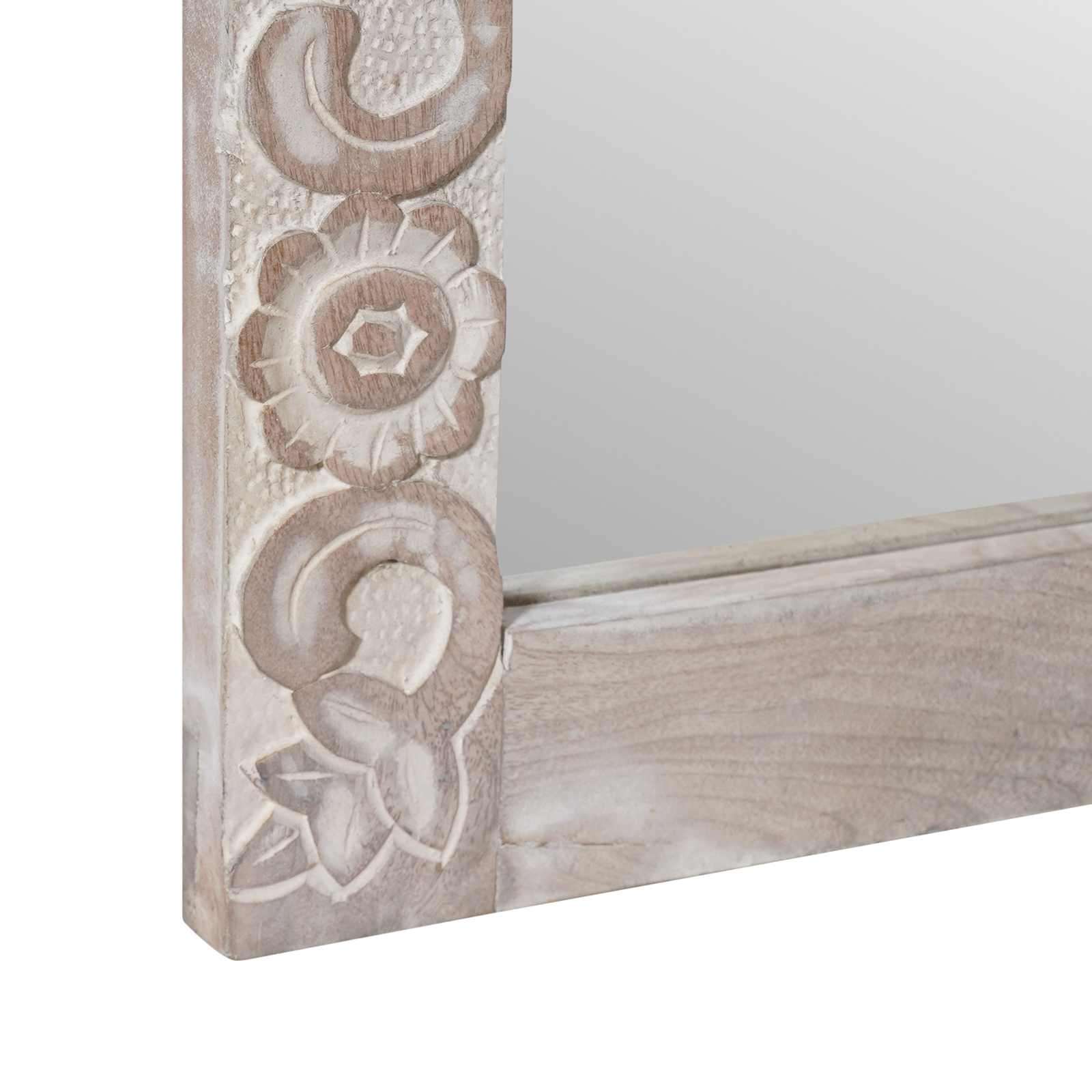 Vonios veidrodis Balta 50 x 70 x 3 cm Kietas mango medis
