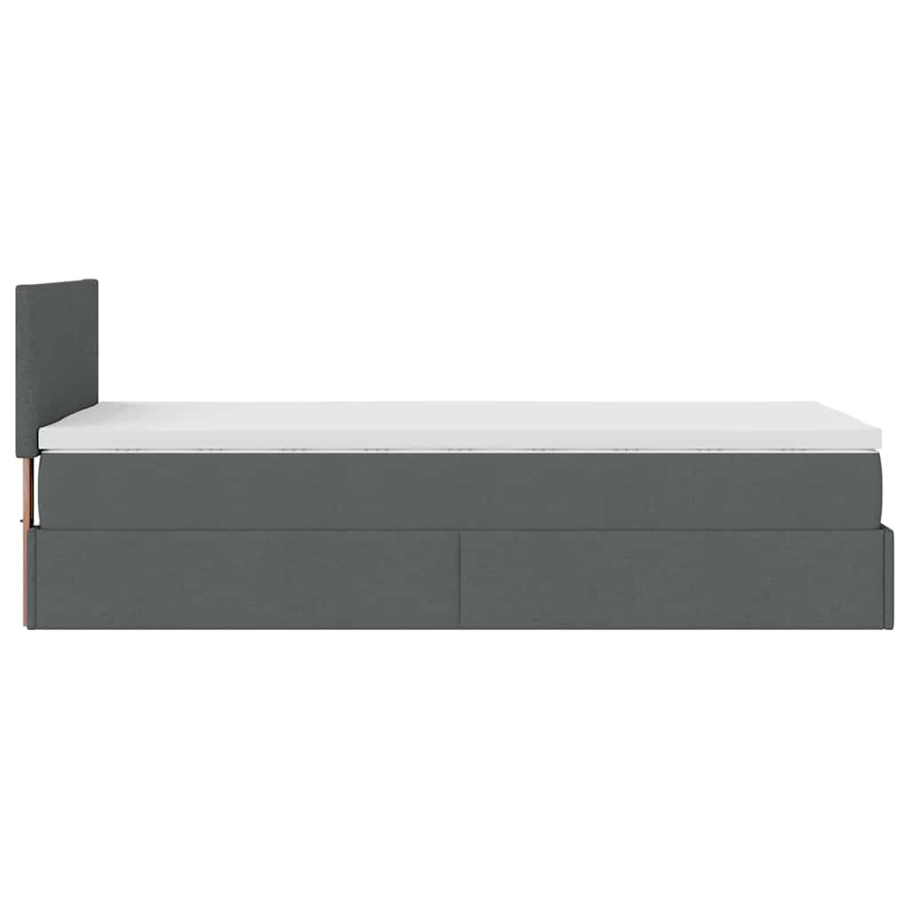 Osmanų lova su čiužiniu ir LED tamsiai pilkas 80x200cm audinys