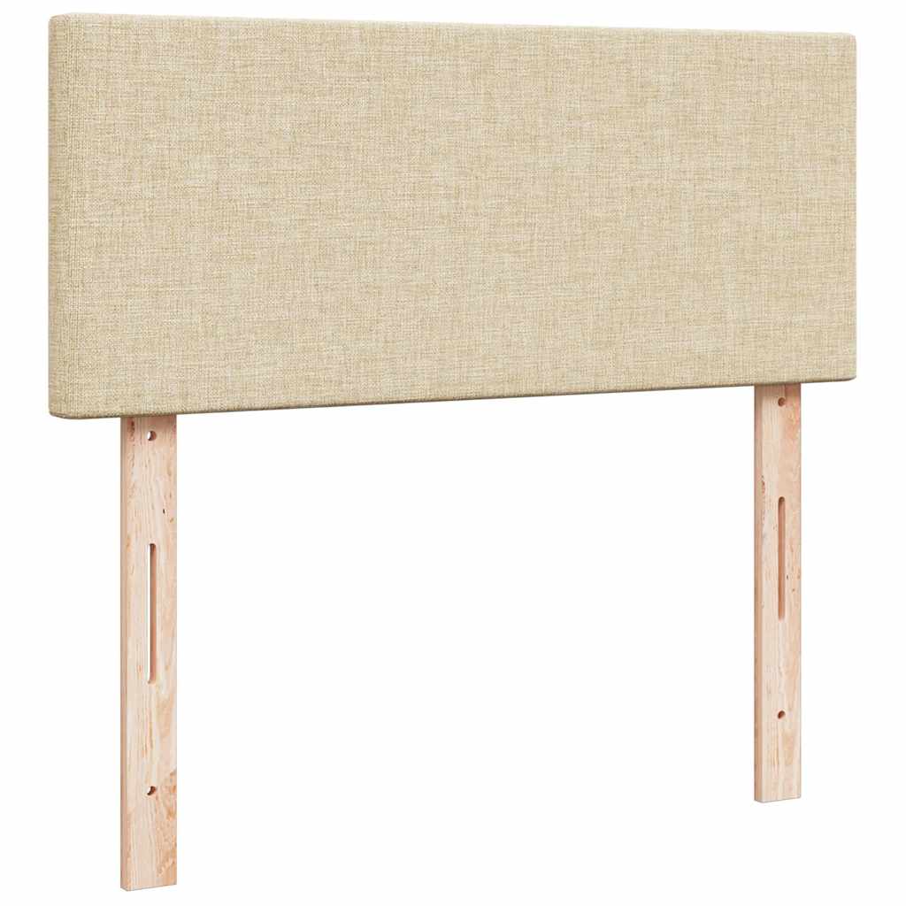 Osmaņu gulta ar matraci un LED, krēmkrāsas, 120x190 cm audums