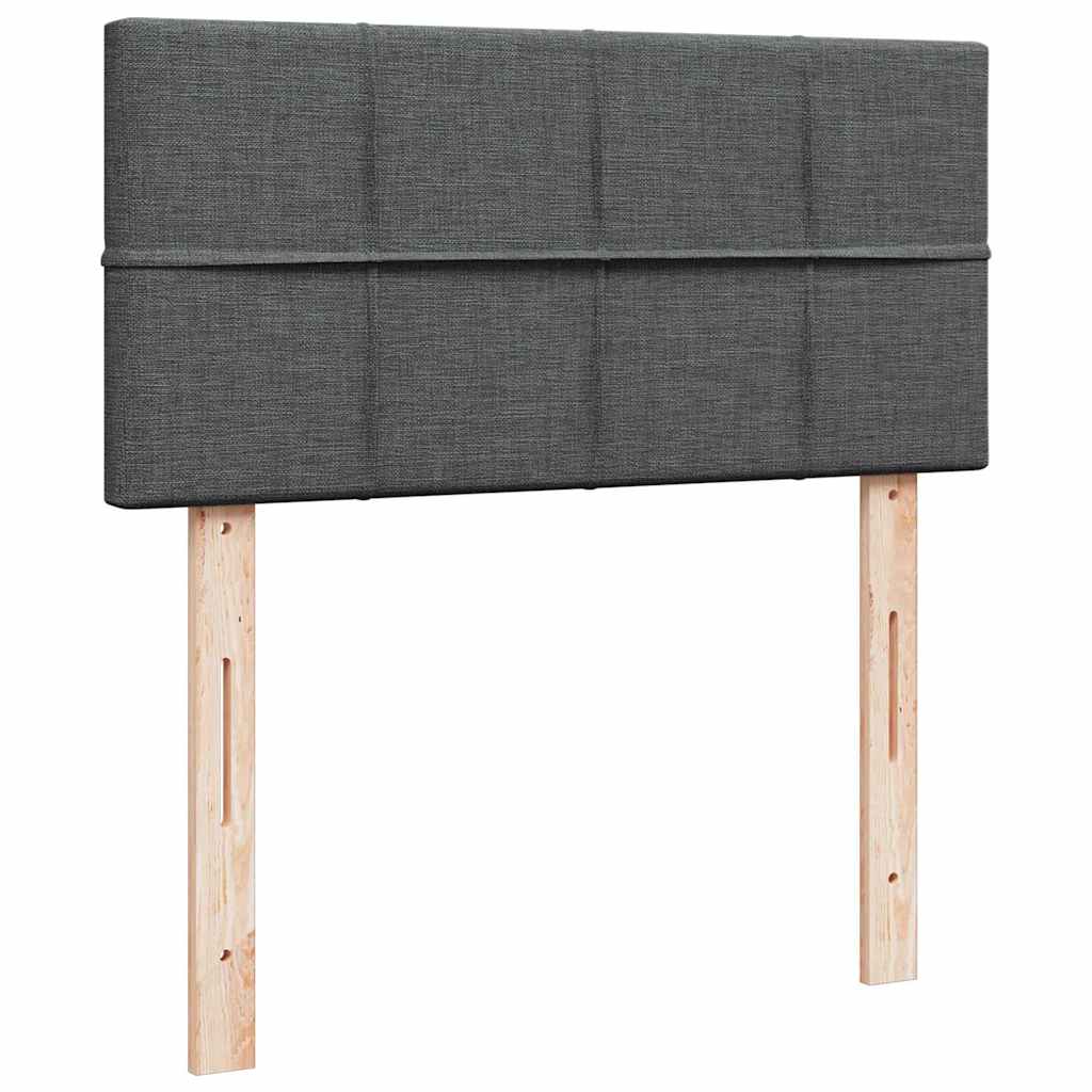 Osmanų lova su čiužiniu ir LED tamsiai pilkas 80x200cm audinys