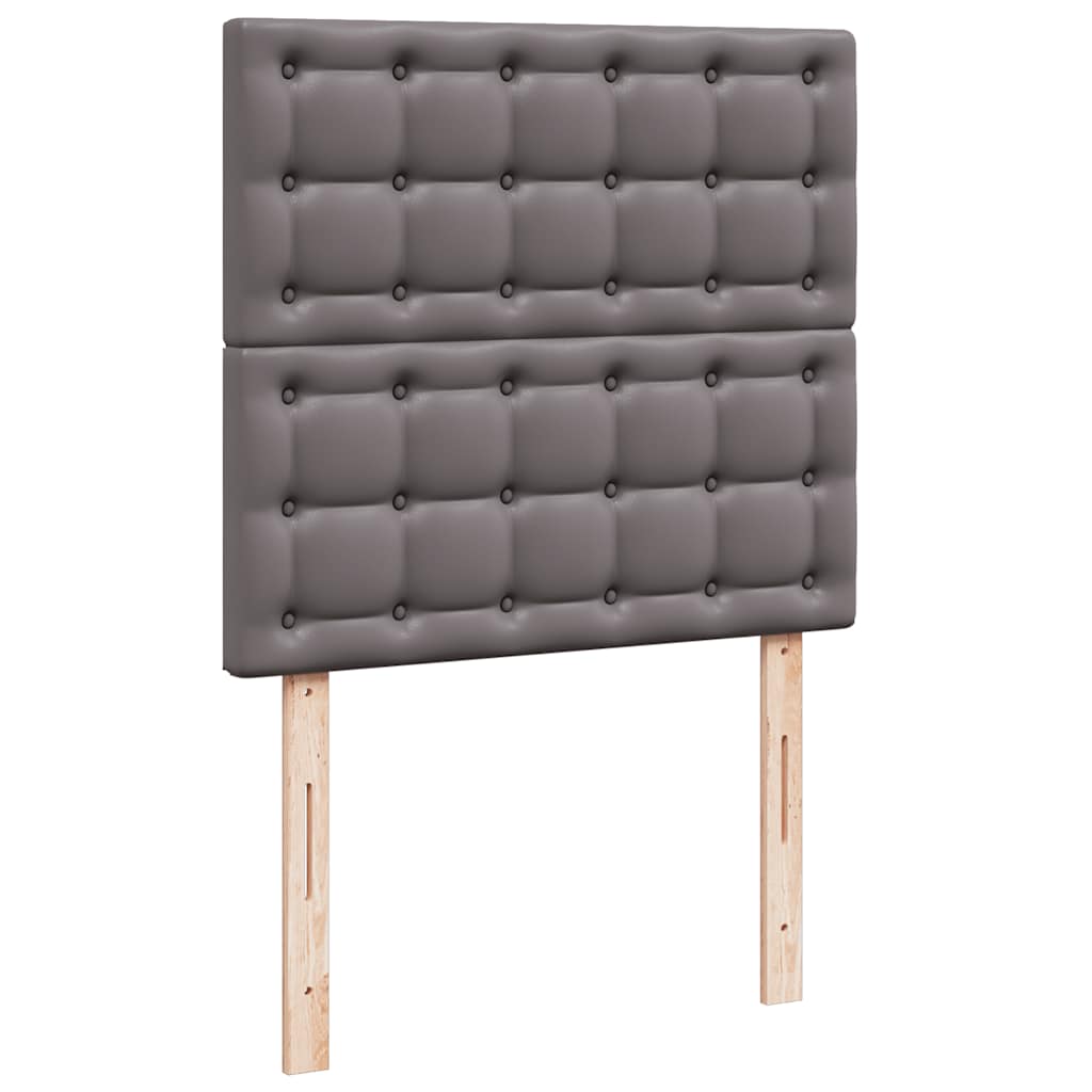 Osmaņu gultas rāmis ar matraci, pelēks, 80x200cm, mākslīgā āda