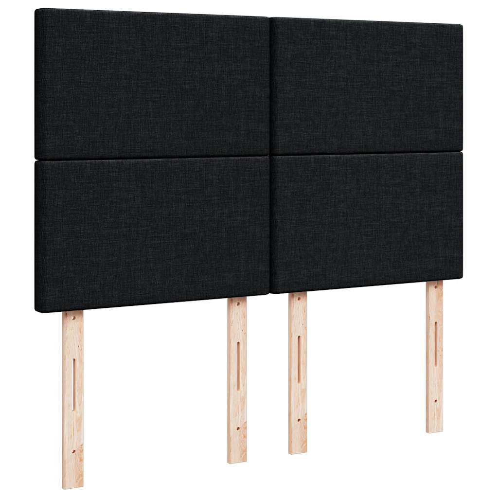 Ottoman Bed Frame with Mattress, Black, 140x200cm, Fabric