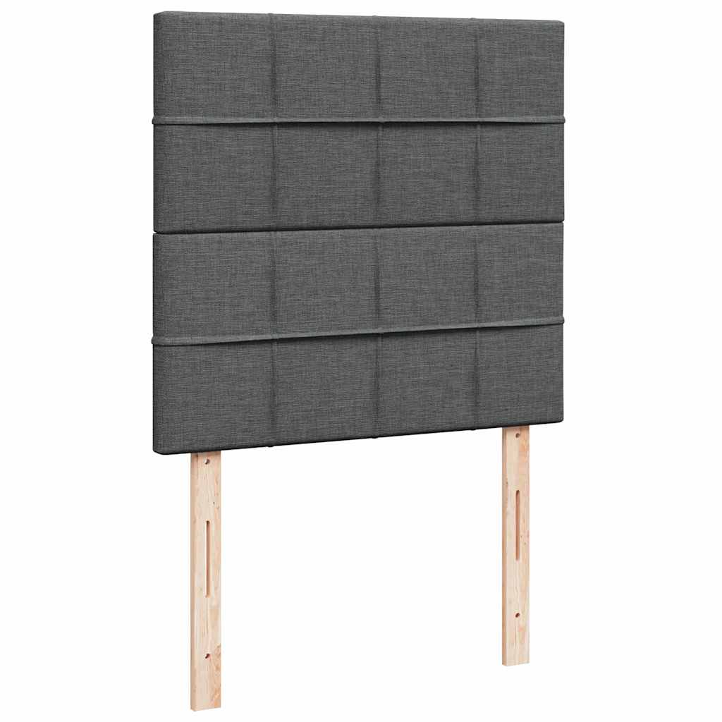 Ottoman bed frame with mattress, grey, 90x200cm, fabric