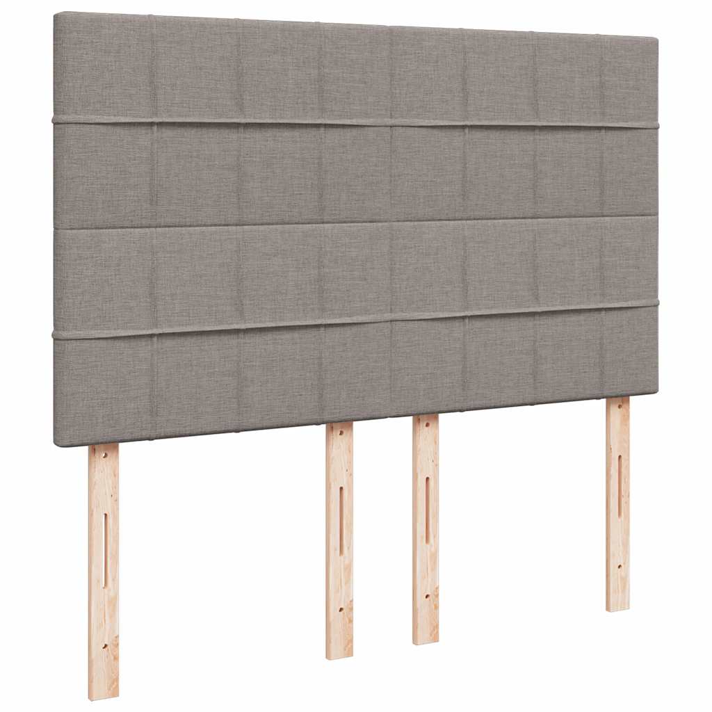 Ottoman bed frame with mattress, taupe, 140x200cm, fabric