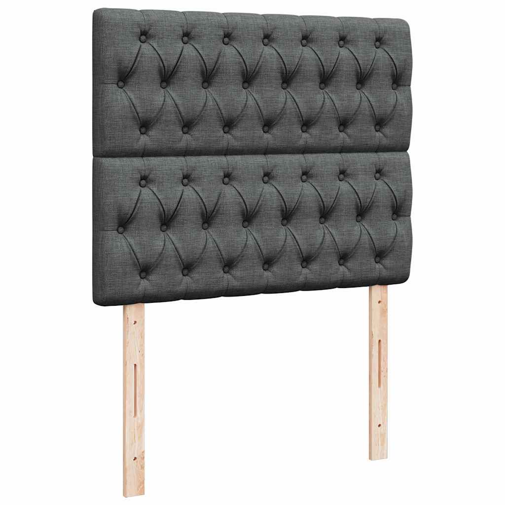 Osmanų lova su čiužiniu ir LED tamsiai pilkas 120x190cm audinys
