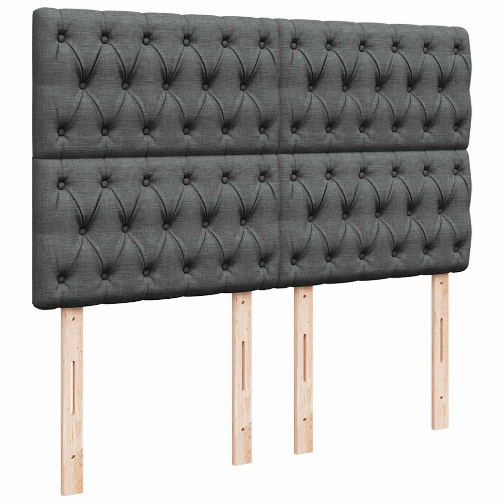 Ottoman bed frame with mattress, grey, 140x200cm, fabric