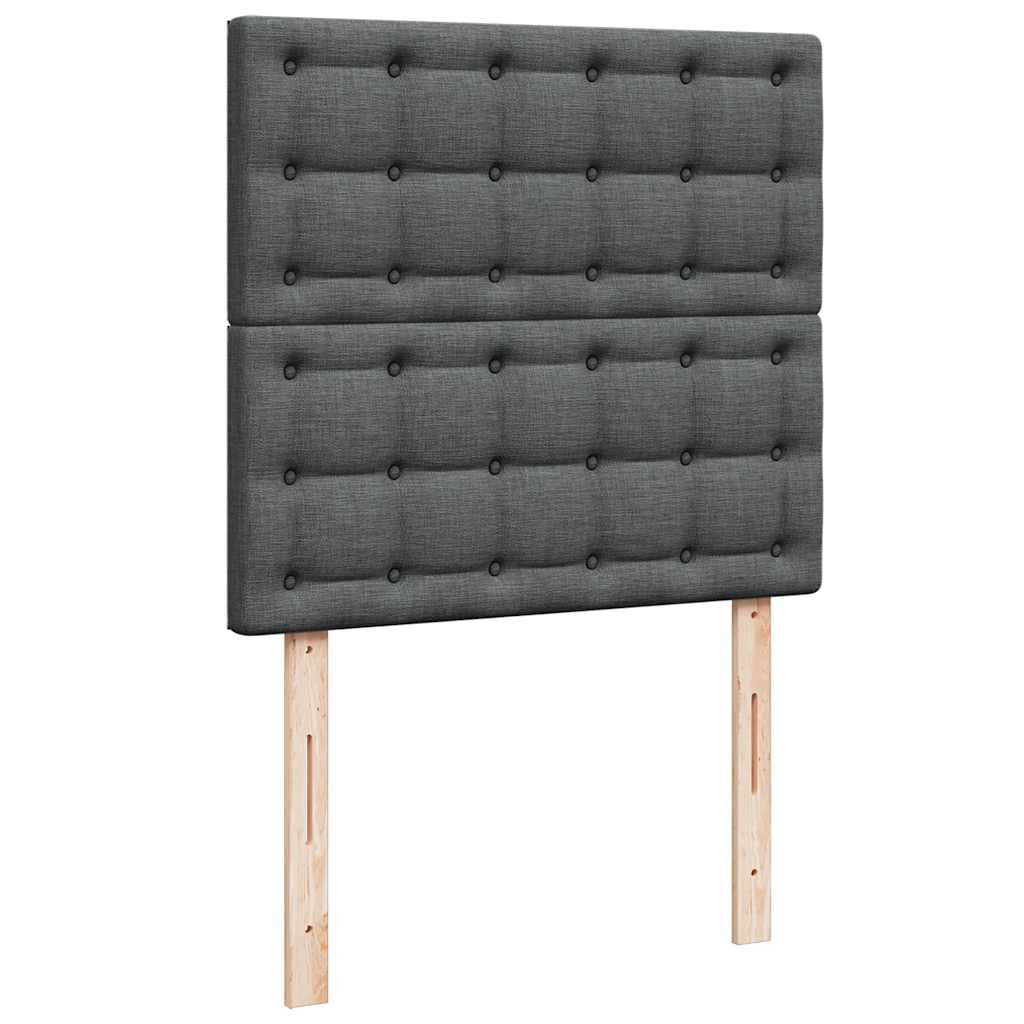 Osmaņu gultas rāmis ar matraci, pelēks, 90x200cm, audums