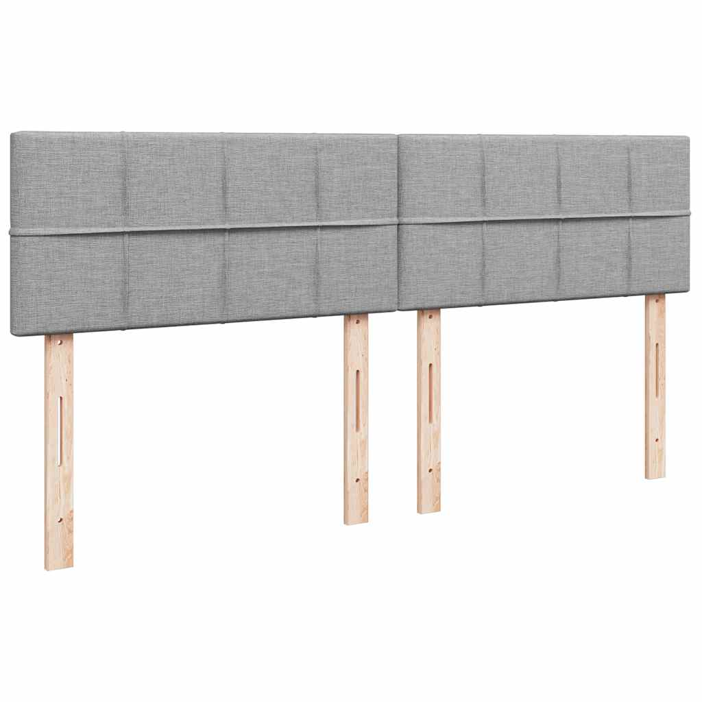 Ottoman bed frame with mattresses, gray, 200x200cm, fabric