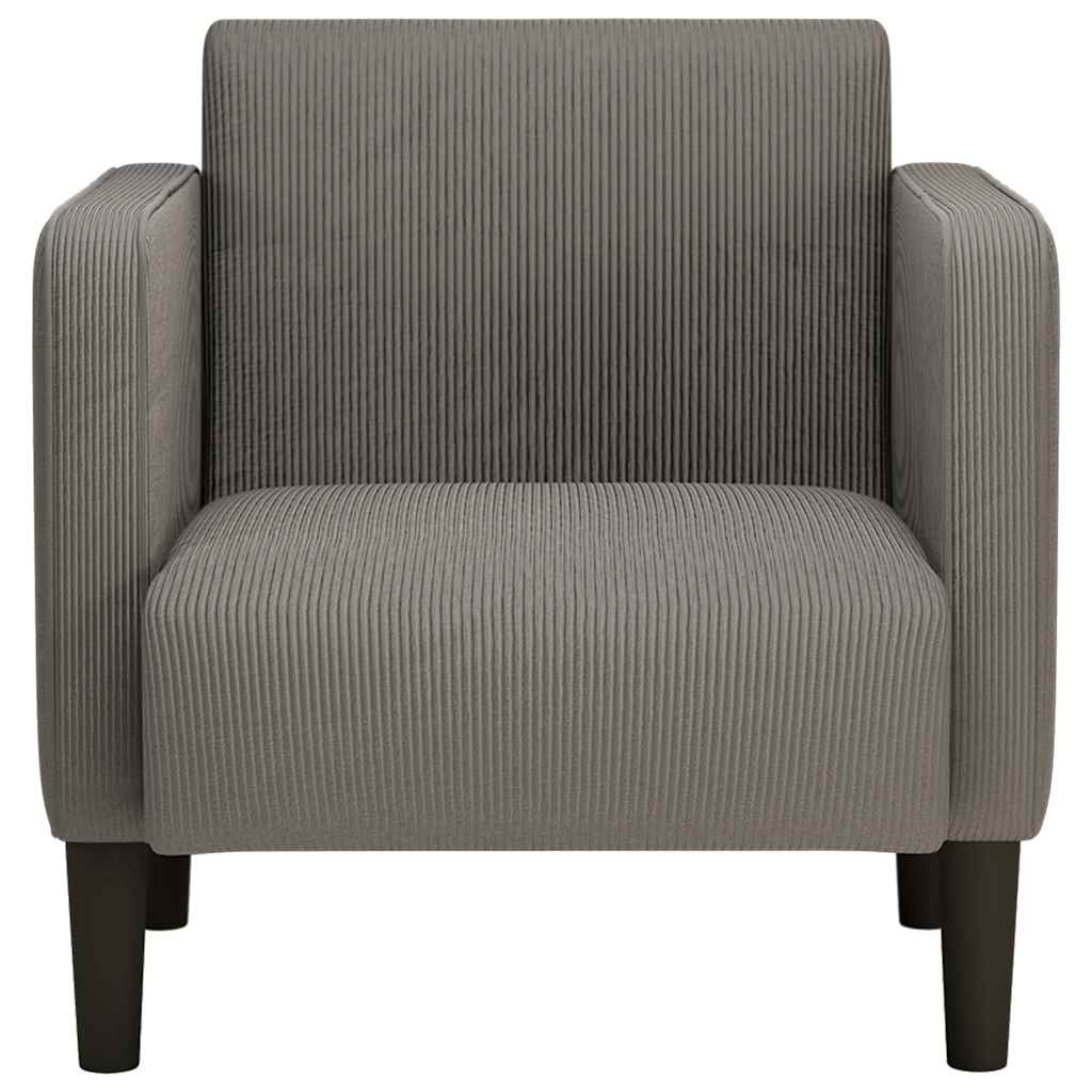 Sofa-kėdė su porankiais, šviesiai pilka, 54 cm, velvetas, audinys