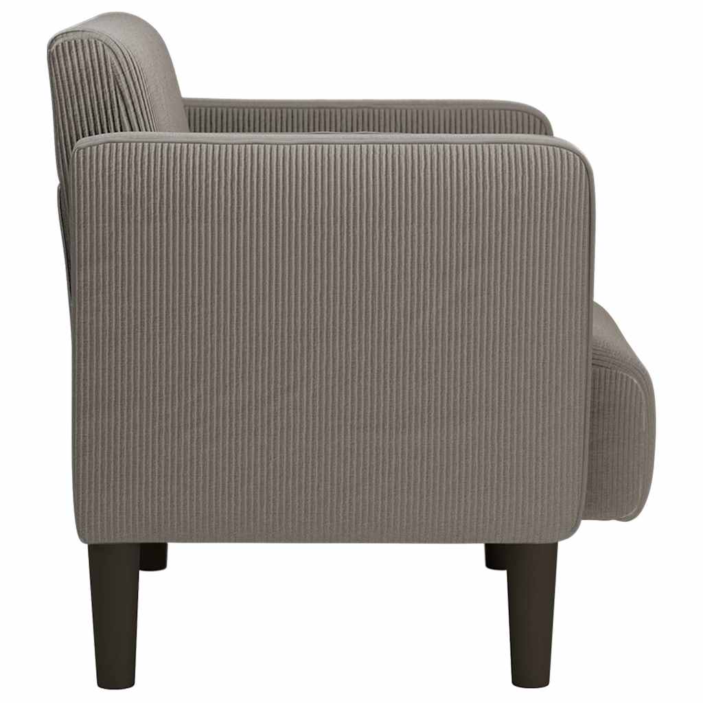Sofa-kėdė su porankiais, šviesiai pilka, 54 cm, velvetas, audinys