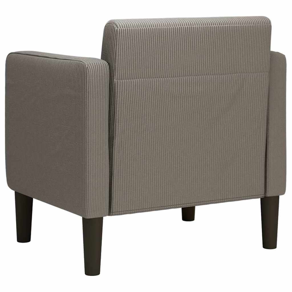 Sofa-kėdė su porankiais, šviesiai pilka, 54 cm, velvetas, audinys