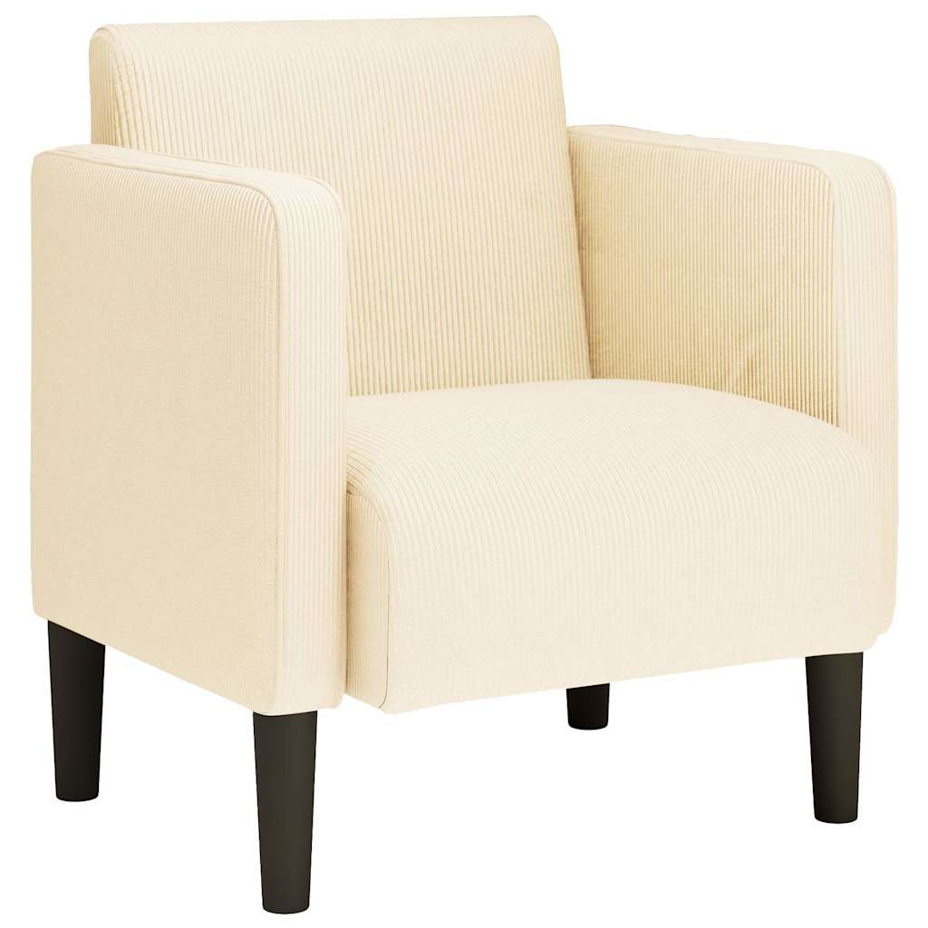 Sofos kėdė su porankiais, kreminė, 54cm, velveto audinio