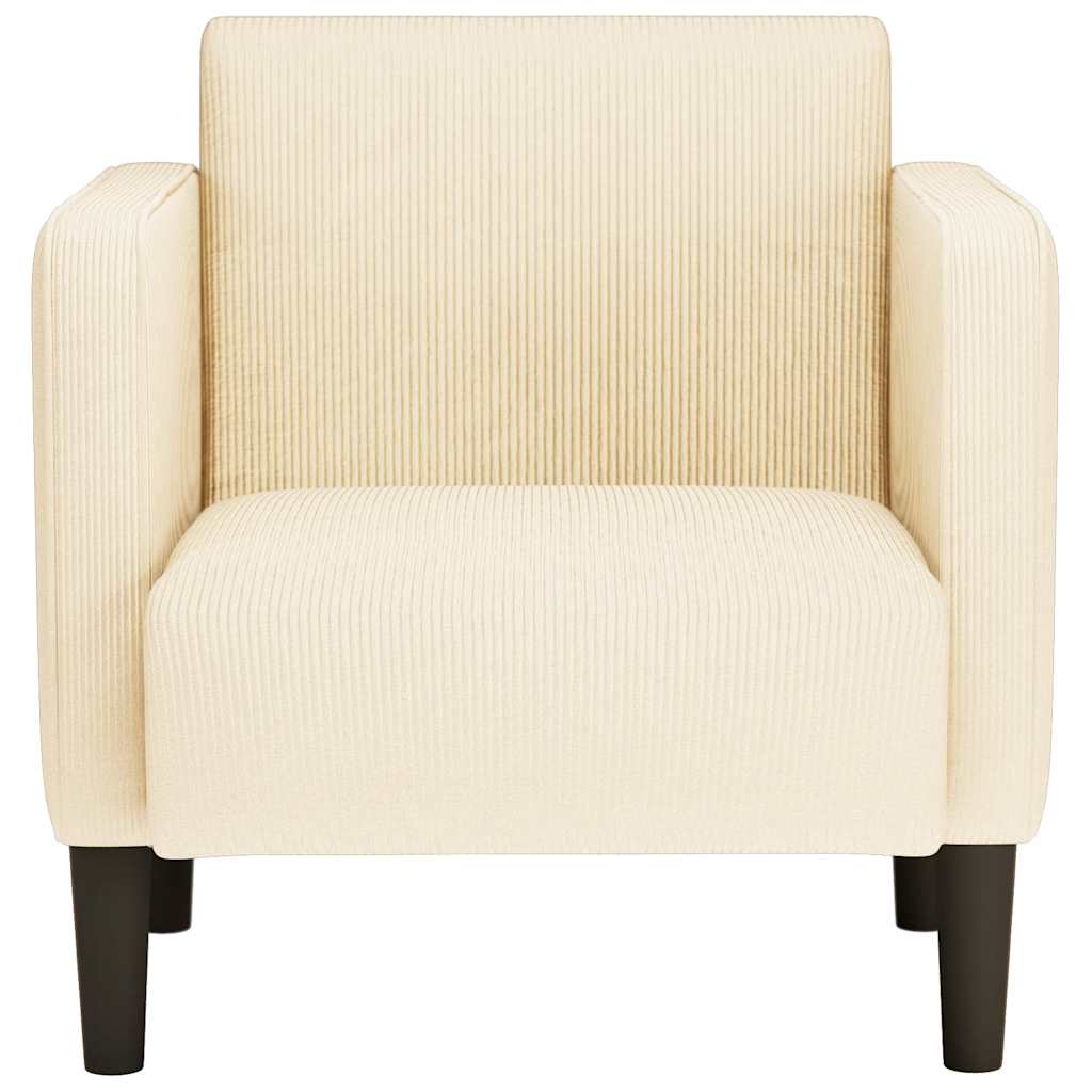 Dīvāna krēsls ar roku balstiem, krēmkrāsas, 54cm, samta audums