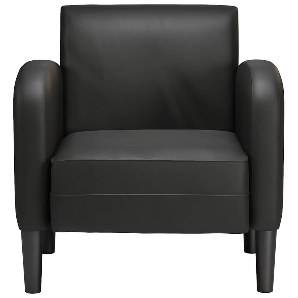 Sofa-kėdė su porankiais, juoda, 54 cm, dirbtinė oda