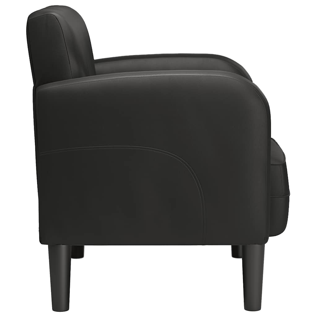 Sofa-kėdė su porankiais, juoda, 54 cm, dirbtinė oda