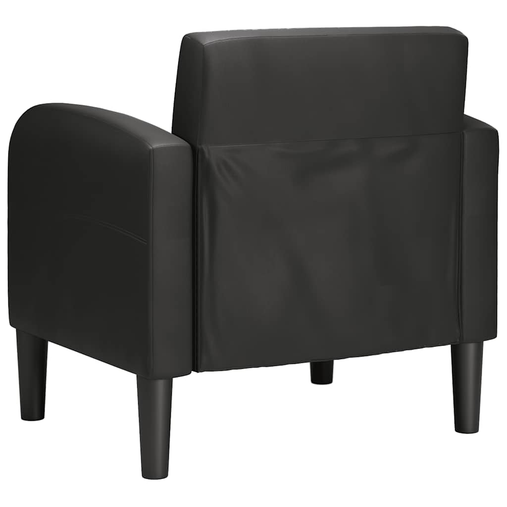 Sofa-kėdė su porankiais, juoda, 54 cm, dirbtinė oda