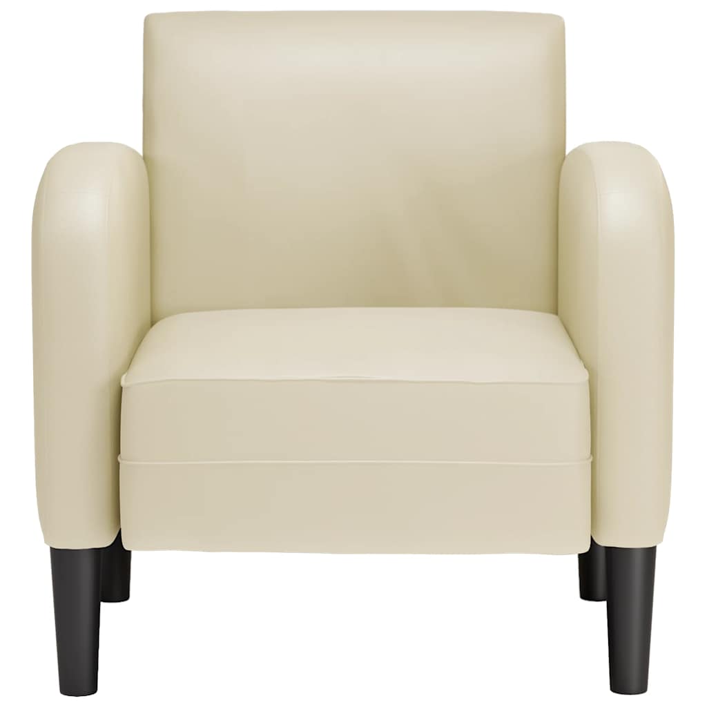 Armchair with armrests, cream, 54cm, artificial leather